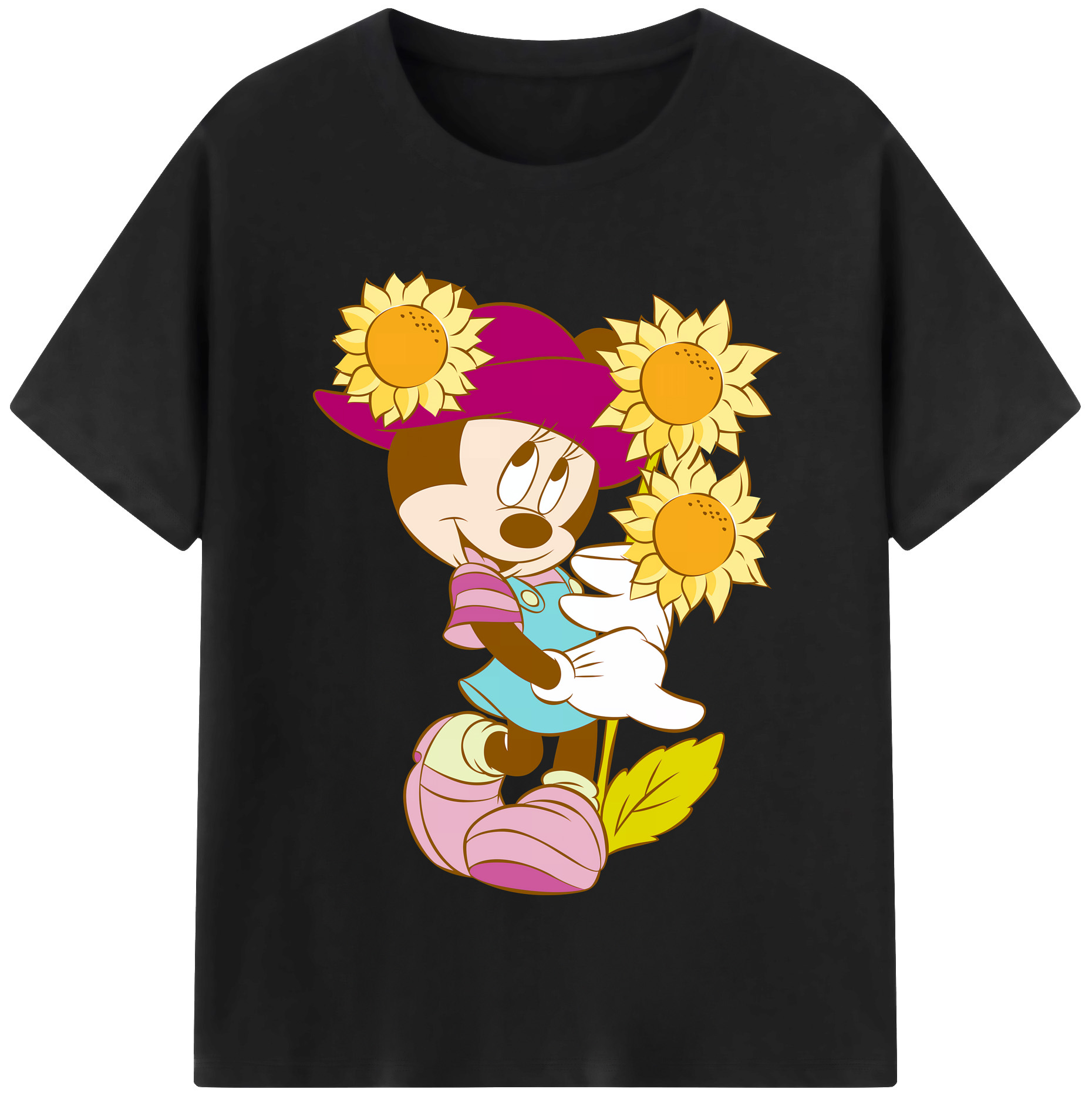 ミッキーマウス Mickey Mouse レディースカジュアルプリントTシャツ（綿100％）