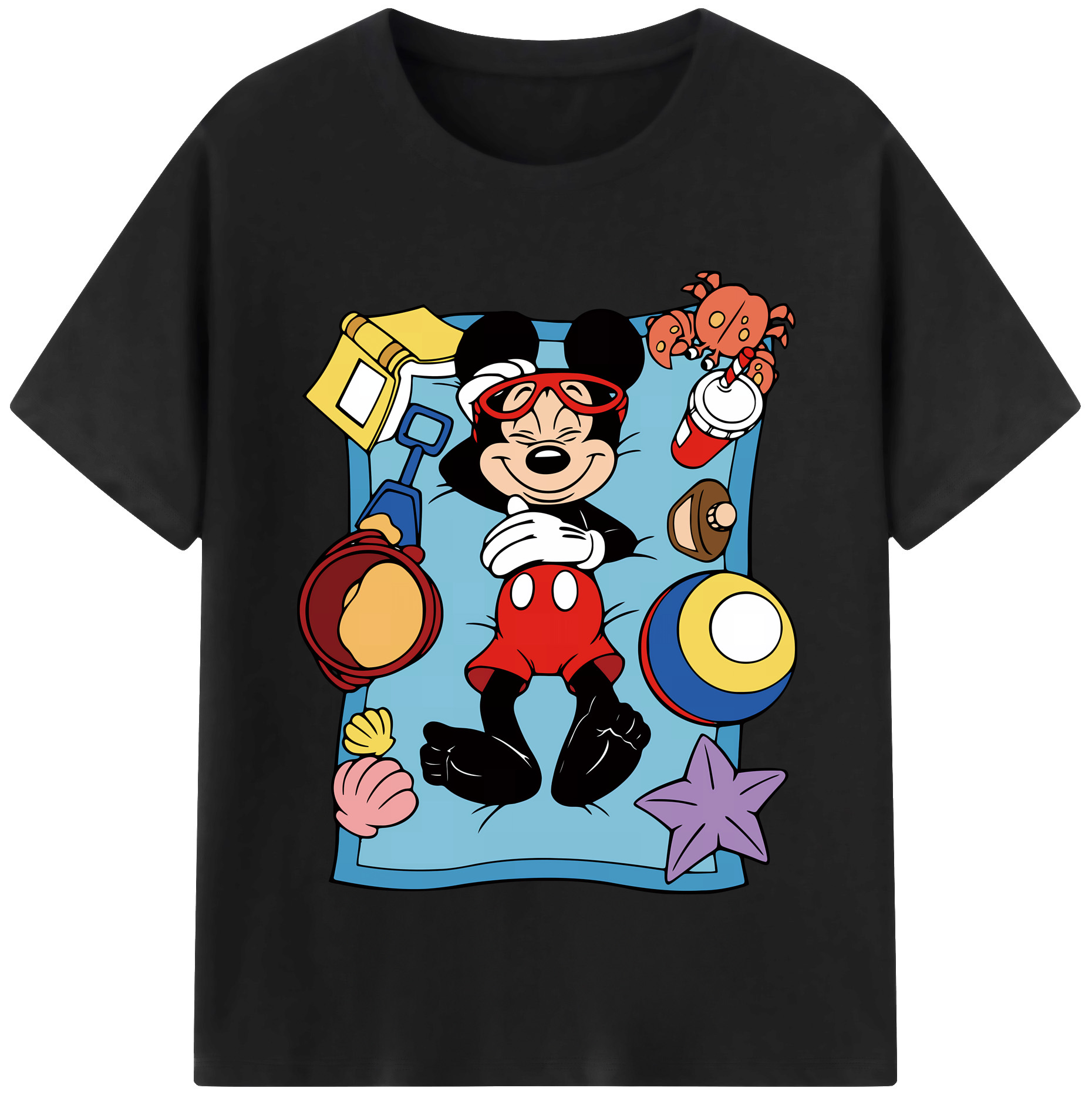 ミッキーマウス Mickey Mouse レディースカジュアルプリントTシャツ（綿100％）
