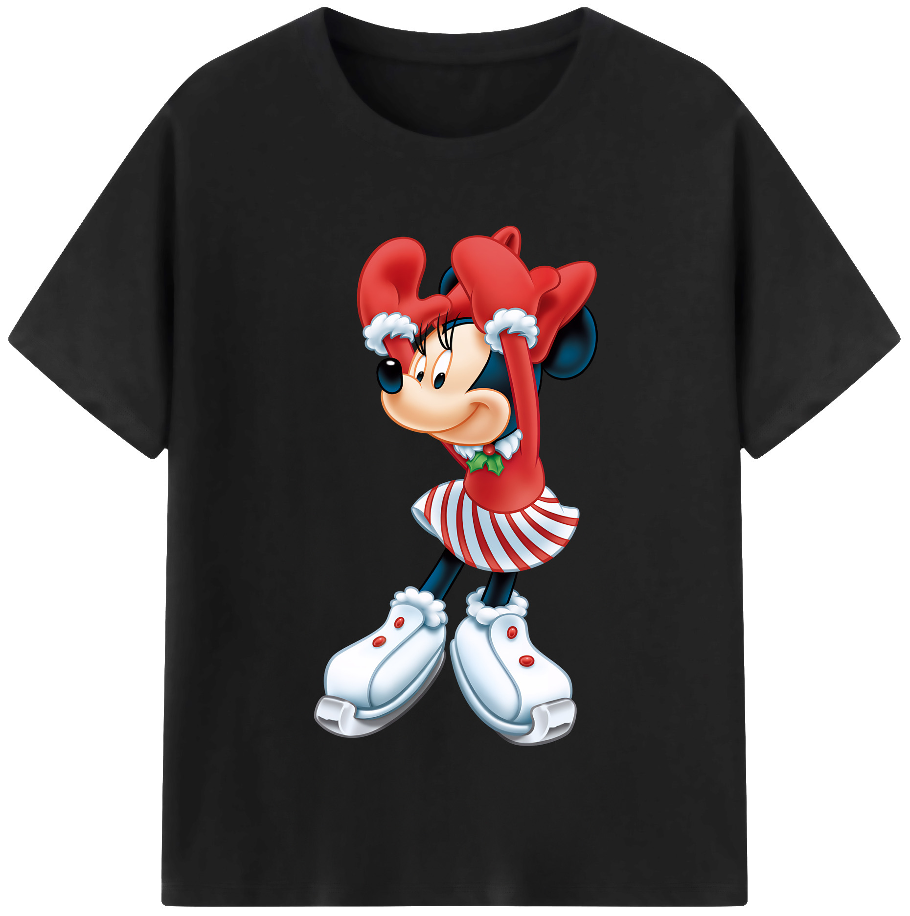 （画像用） ミッキーマウス Mickey Mouse レディースカジュアルプリントTシャツ（綿100％）