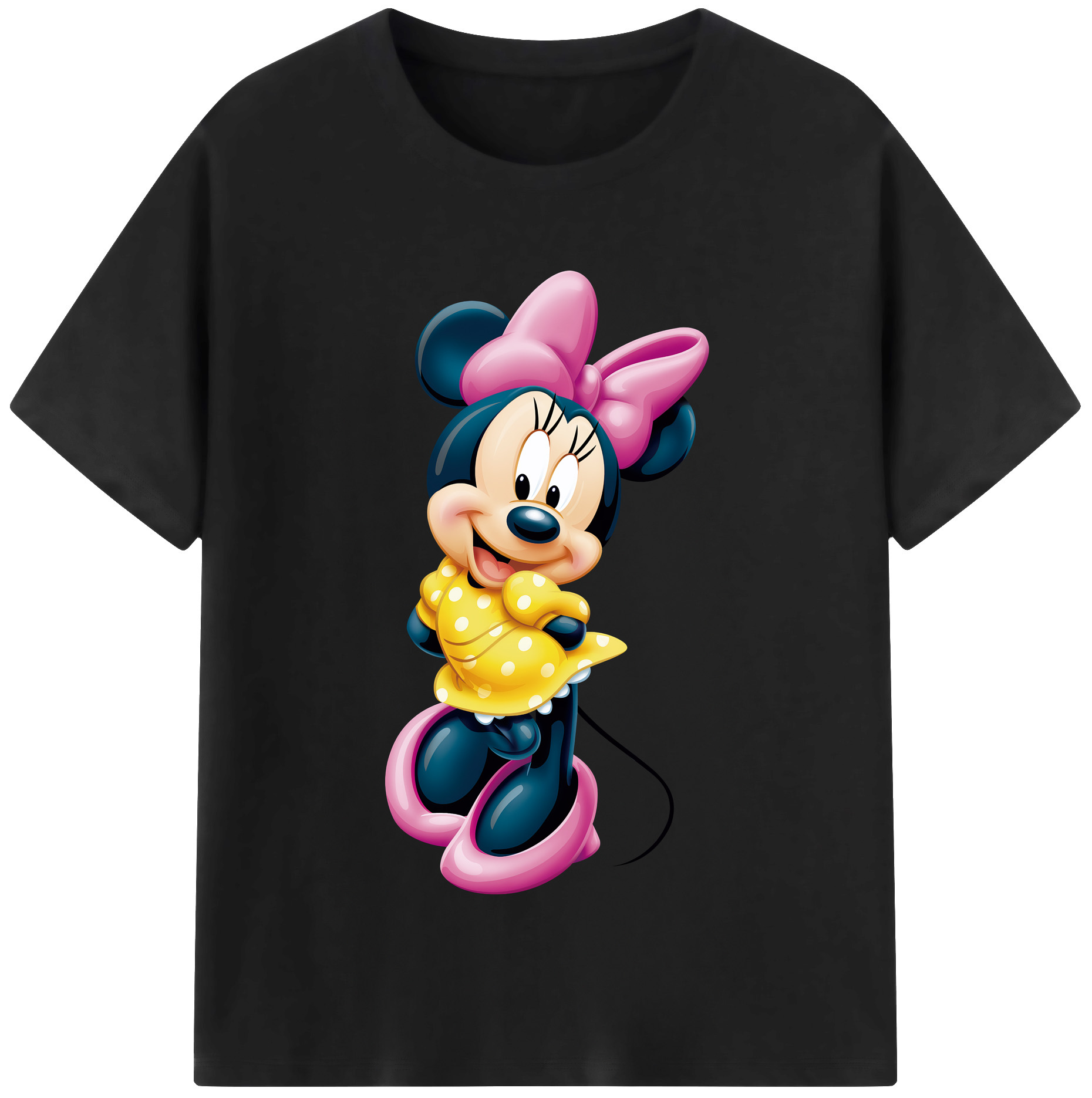 ミッキーマウス Mickey Mouse レディースカジュアルプリントTシャツ（綿100％）