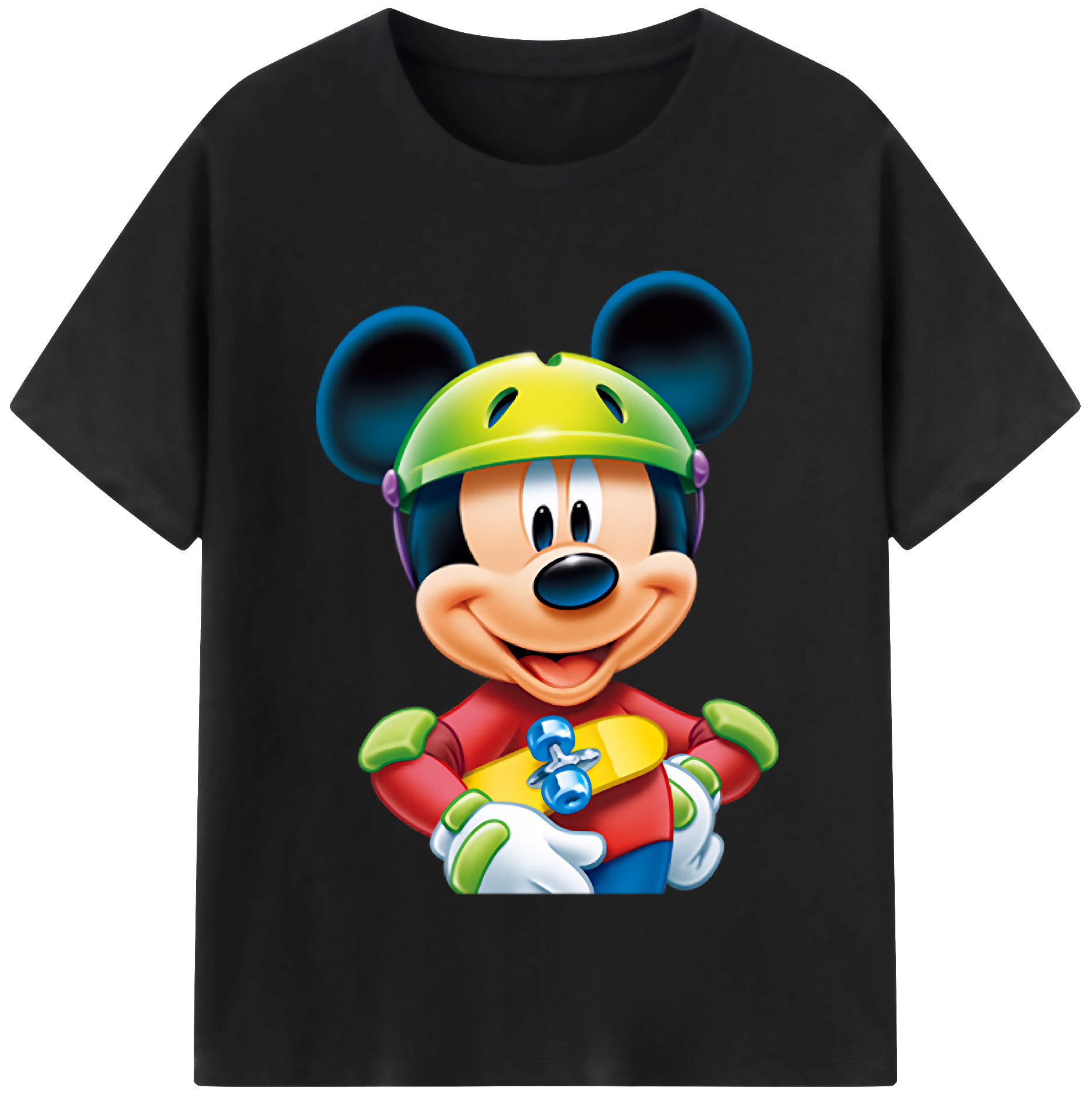 （画像用） ミッキーマウス Mickey Mouse レディースカジュアルプリントTシャツ（綿100％）
