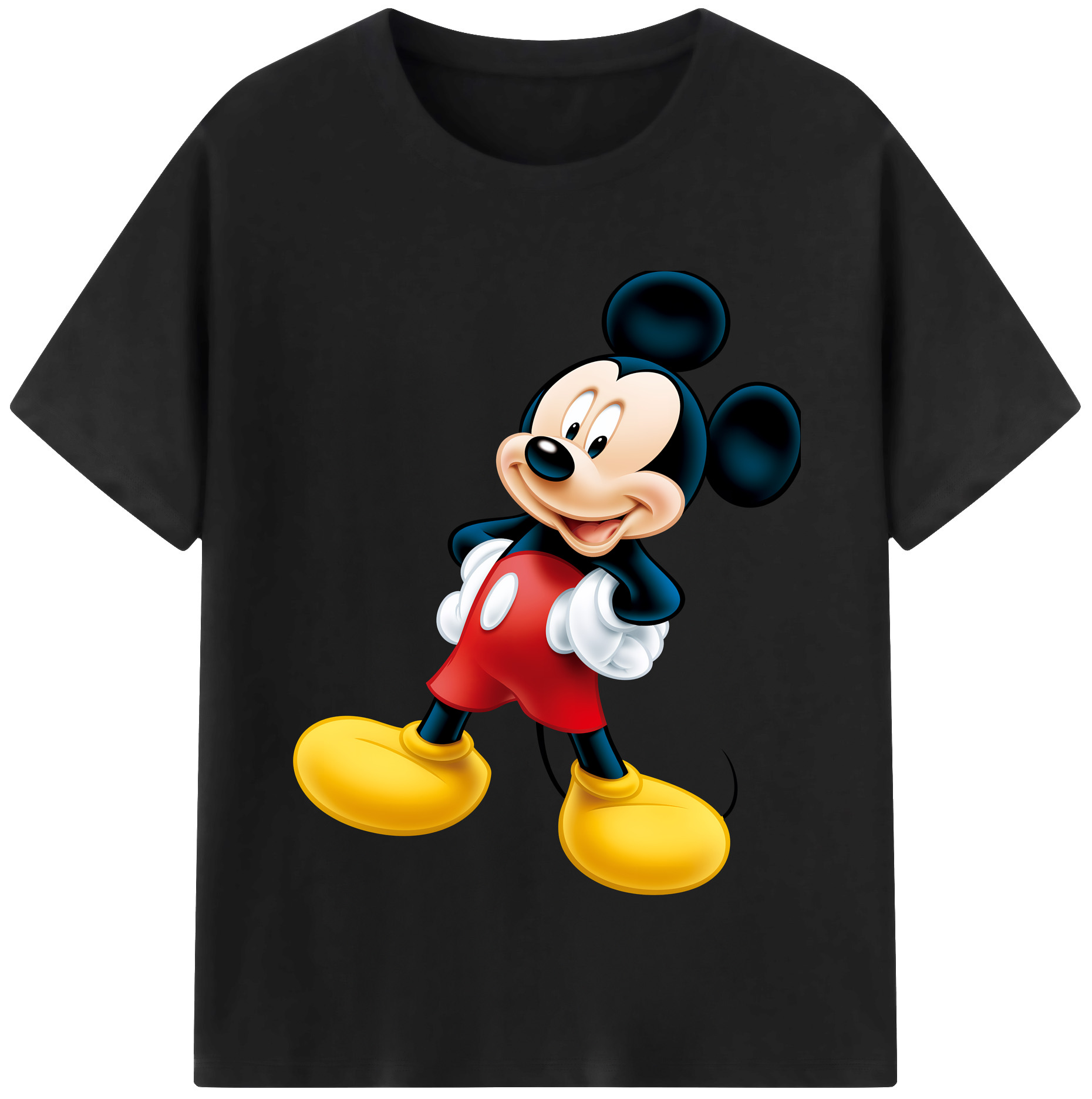 （画像用） ミッキーマウス Mickey Mouse レディースカジュアルプリントTシャツ（綿100％）