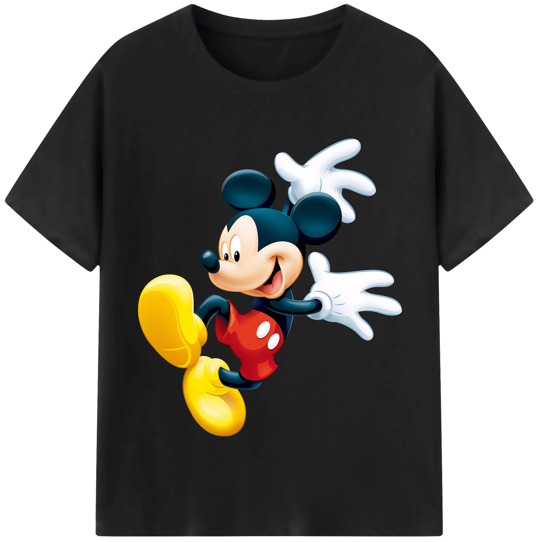 （画像用） ミッキーマウス Mickey Mouse レディースカジュアルプリントTシャツ（綿100％）