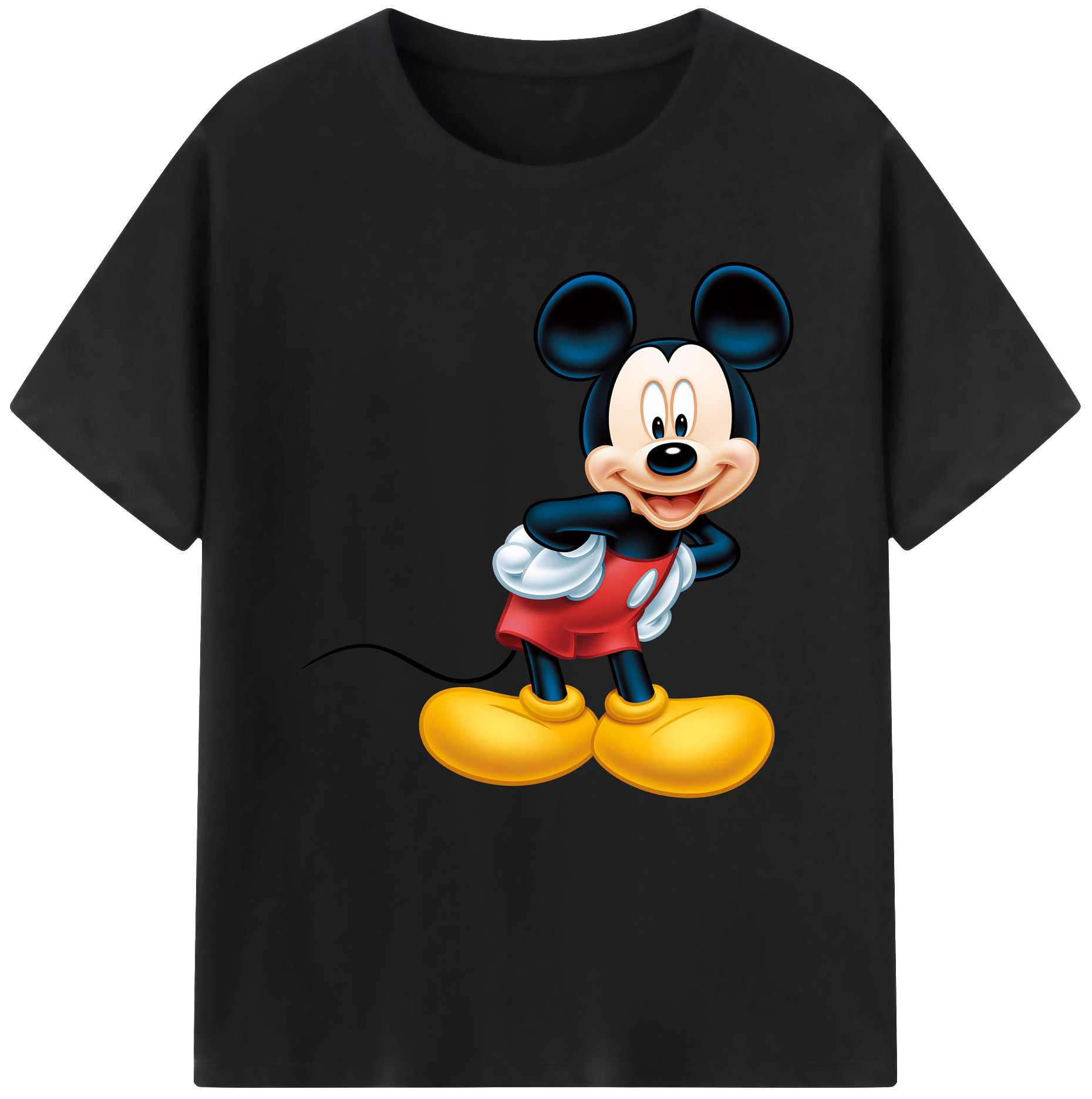 （画像用） ミッキーマウス Mickey Mouse レディースカジュアルプリントTシャツ（綿100％）