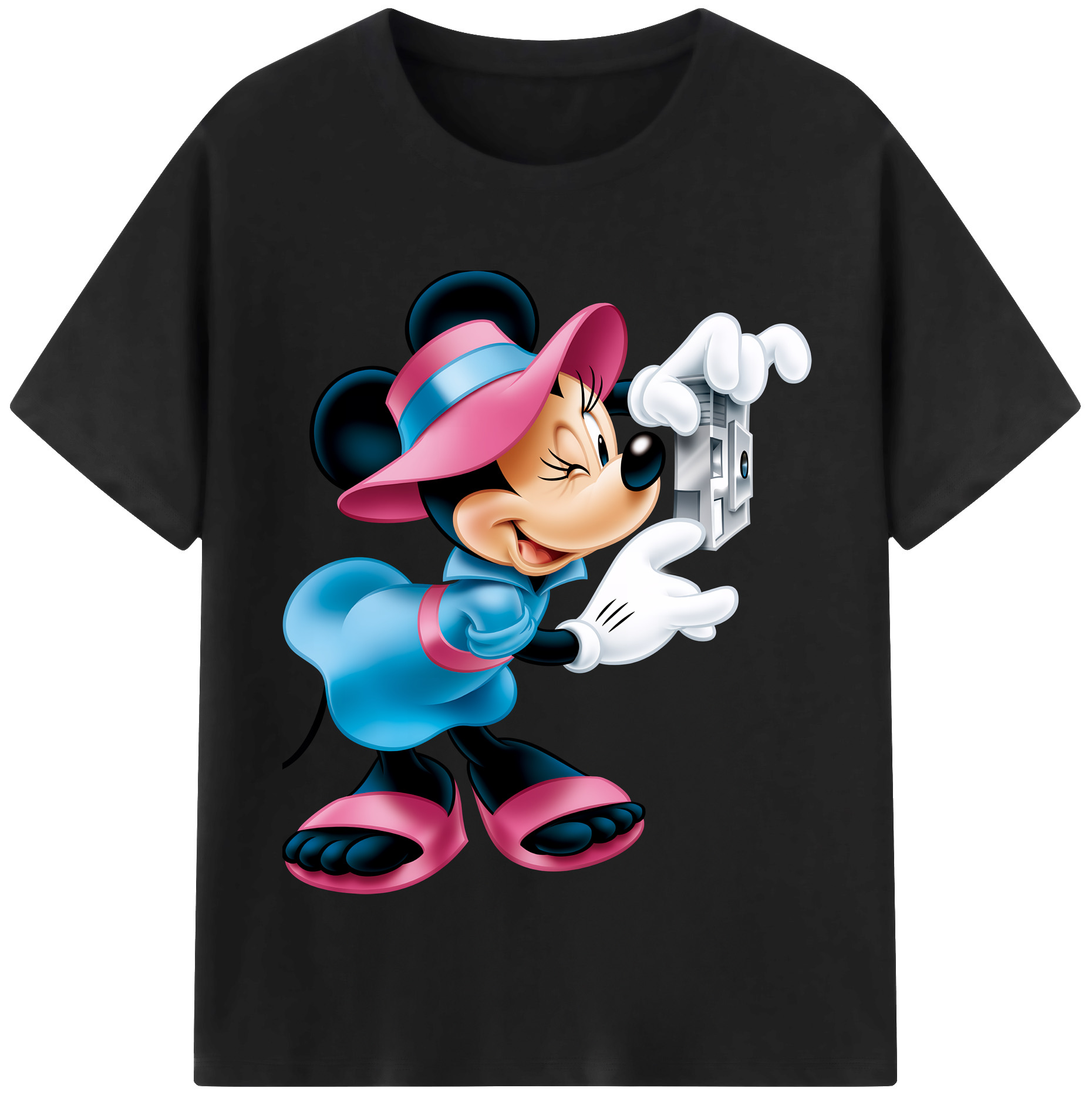 （画像用） ミッキーマウス Mickey Mouse レディースカジュアルプリントTシャツ（綿100％）