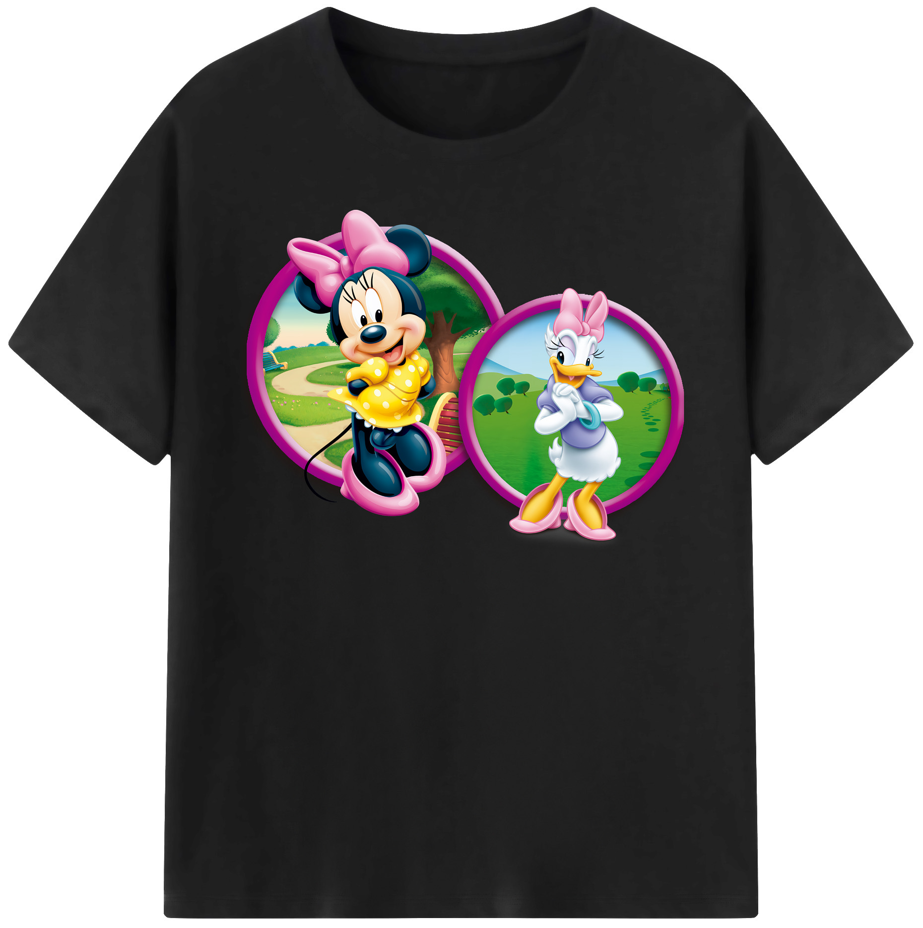 （画像用） ミッキーマウス Mickey Mouse レディースカジュアルプリントTシャツ（綿100％）