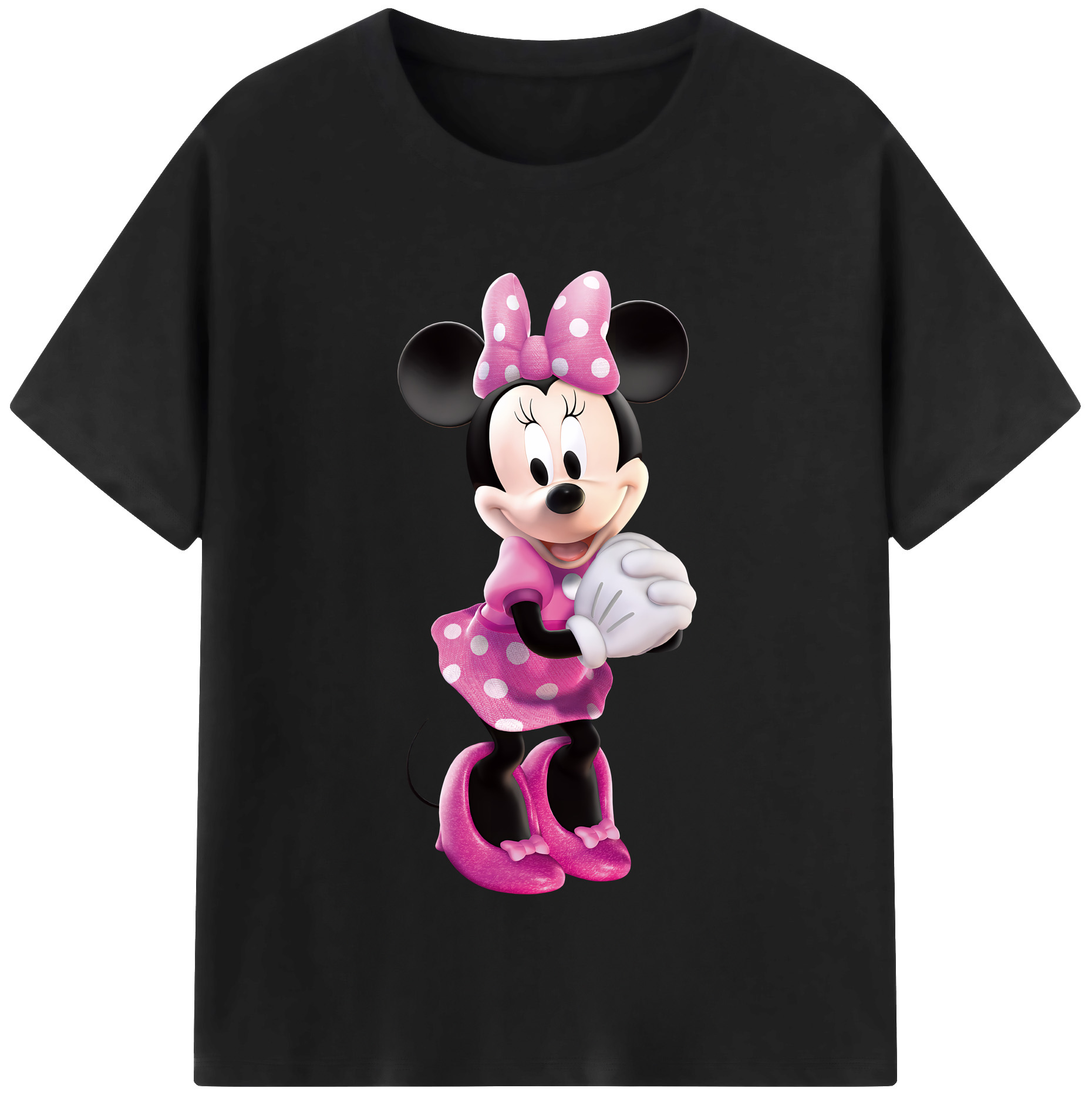 （画像用） ミッキーマウス Mickey Mouse レディースカジュアルプリントTシャツ（綿100％）