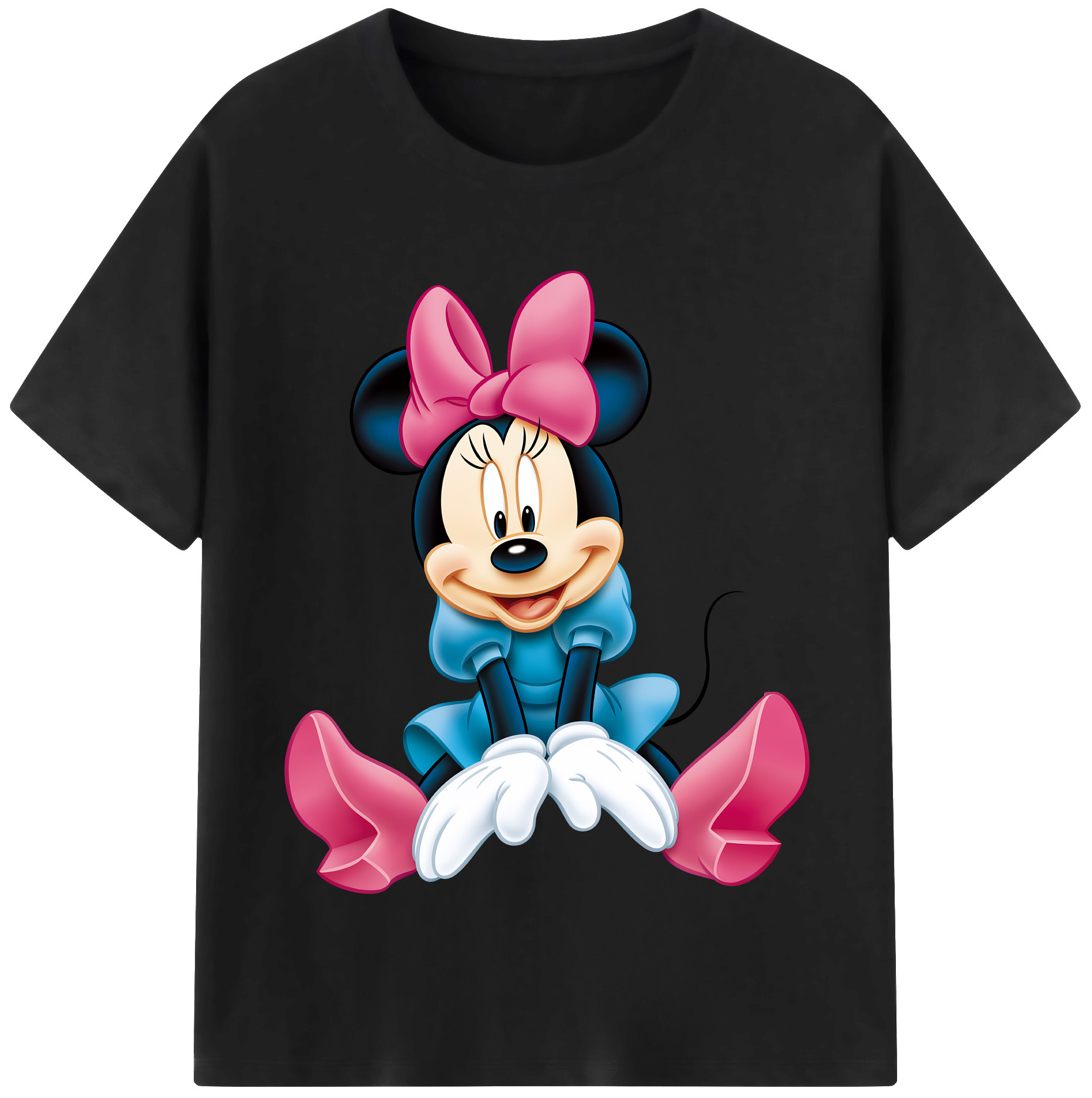 （画像用） ミッキーマウス Mickey Mouse レディースカジュアルプリントTシャツ（綿100％）