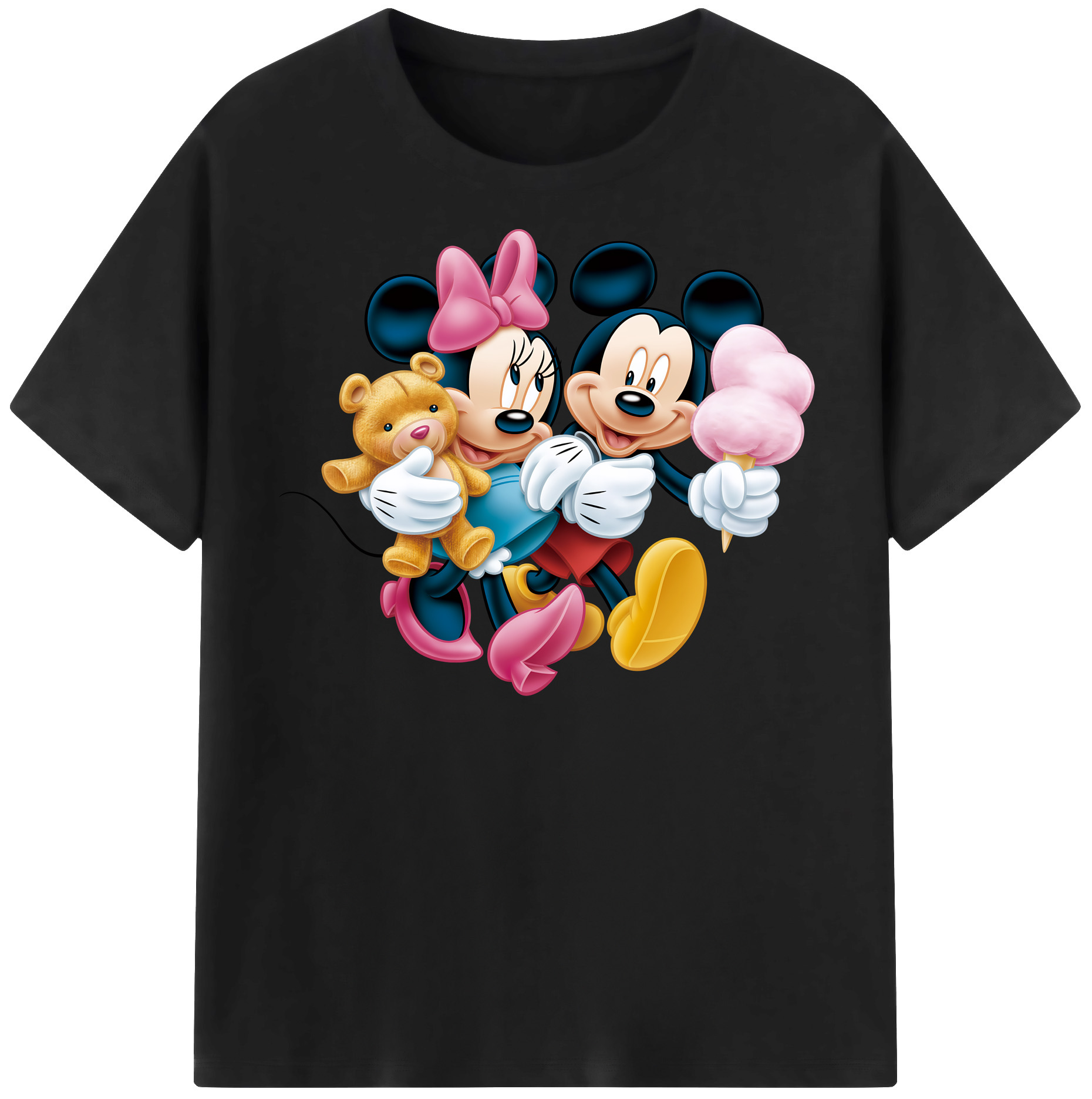 （画像用） ミッキーマウス Mickey Mouse レディースカジュアルプリントTシャツ（綿100％）