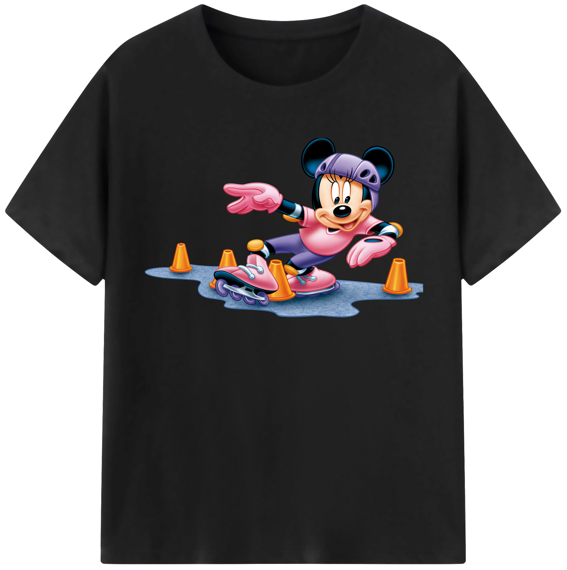 （画像用） ミッキーマウス Mickey Mouse レディースカジュアルプリントTシャツ（綿100％）