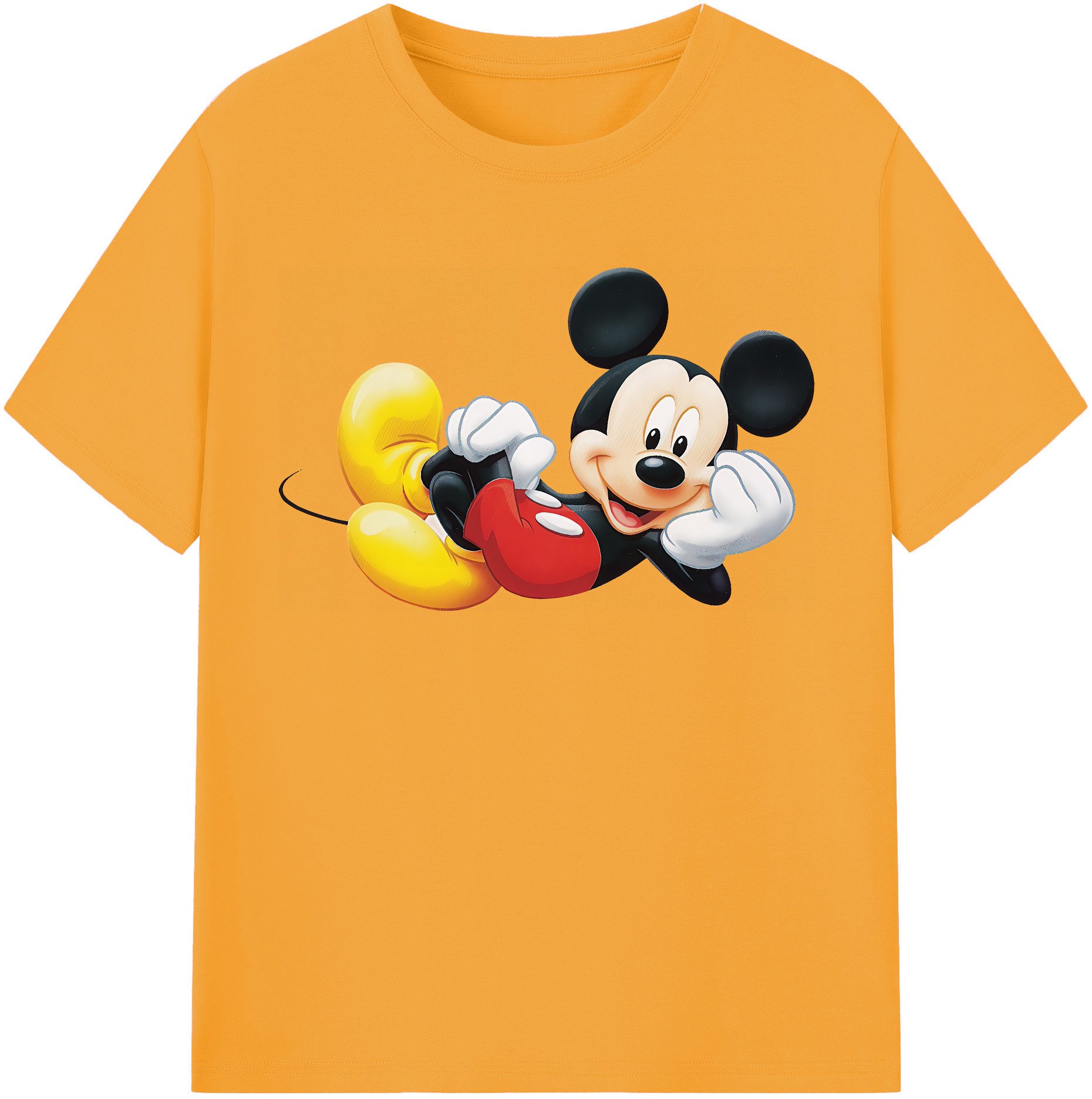 （画像用） ミッキーマウス Mickey Mouse レディースカジュアルプリントTシャツ（綿100％）