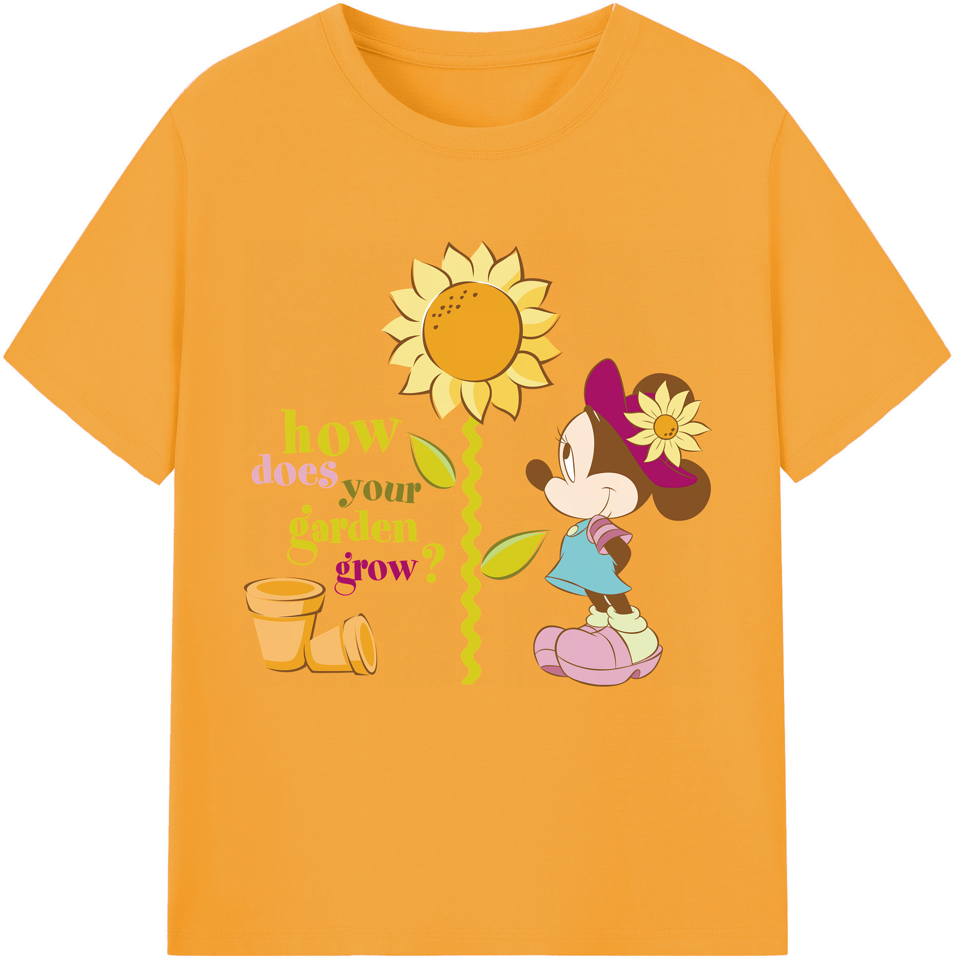 （画像用） ミッキーマウス Mickey Mouse レディースカジュアルプリントTシャツ（綿100％）