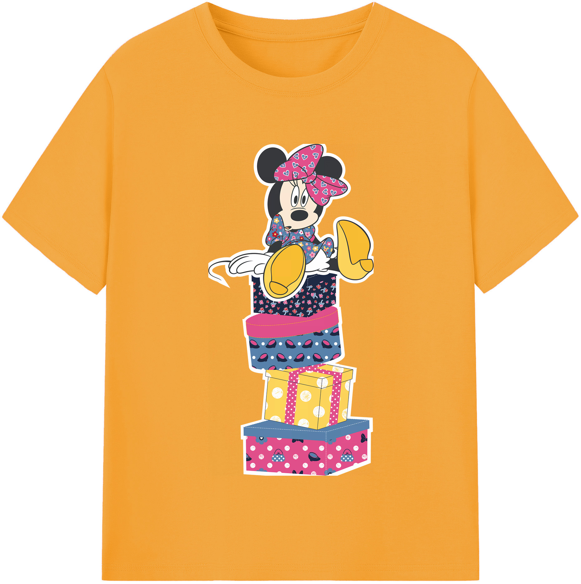 （画像用） ミッキーマウス Mickey Mouse レディースカジュアルプリントTシャツ（綿100％）