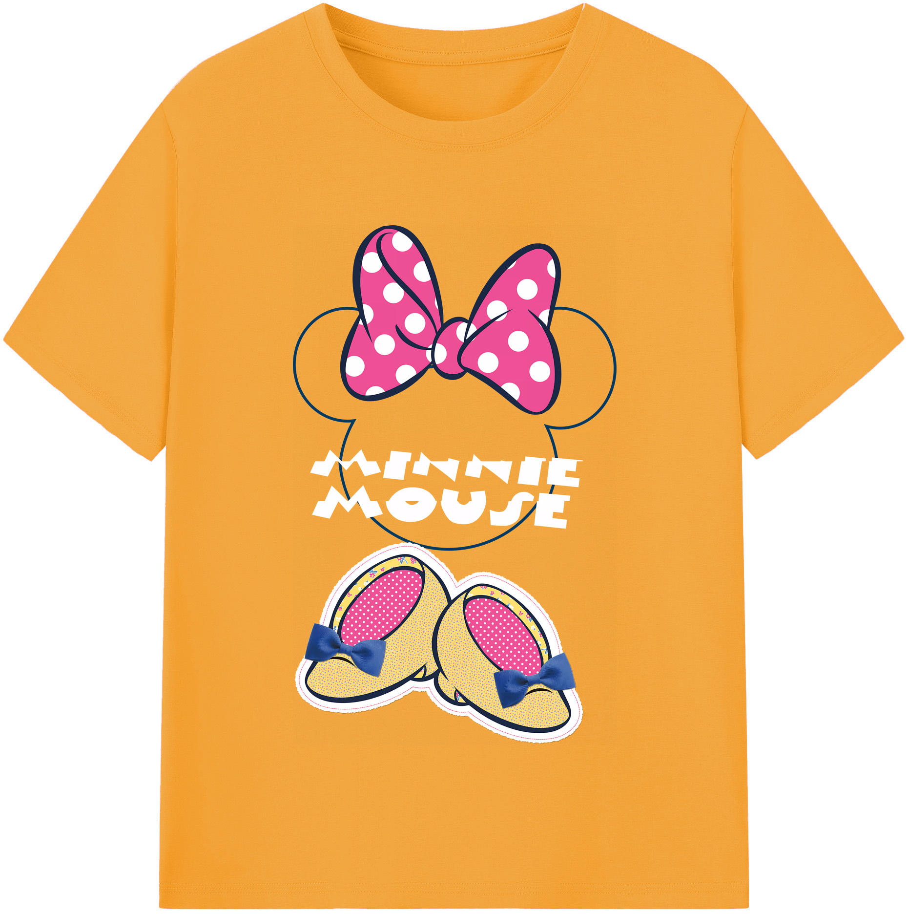 （画像用） ミッキーマウス Mickey Mouse レディースカジュアルプリントTシャツ（綿100％）