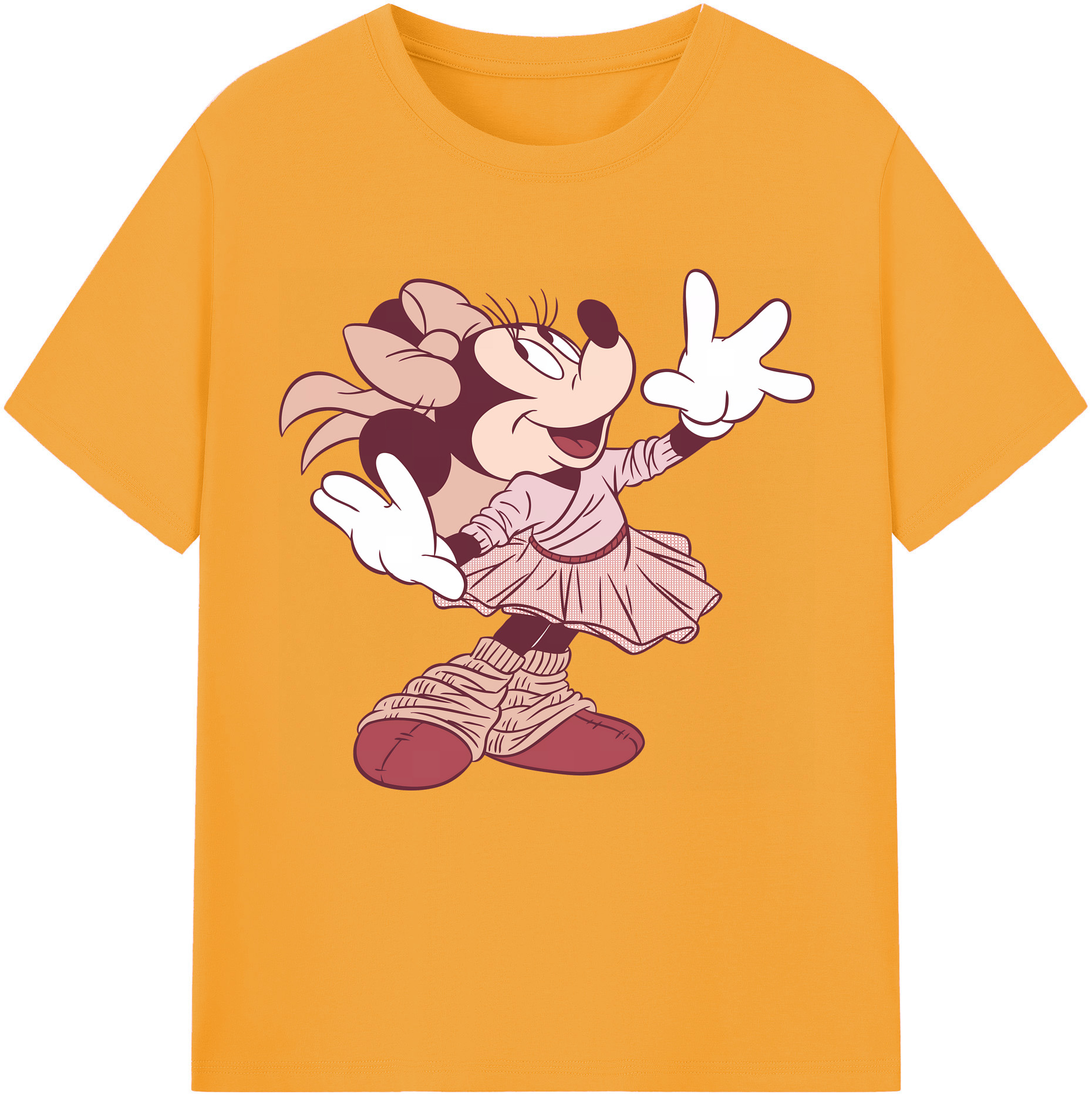 （画像用） ミッキーマウス Mickey Mouse レディースカジュアルプリントTシャツ（綿100％）