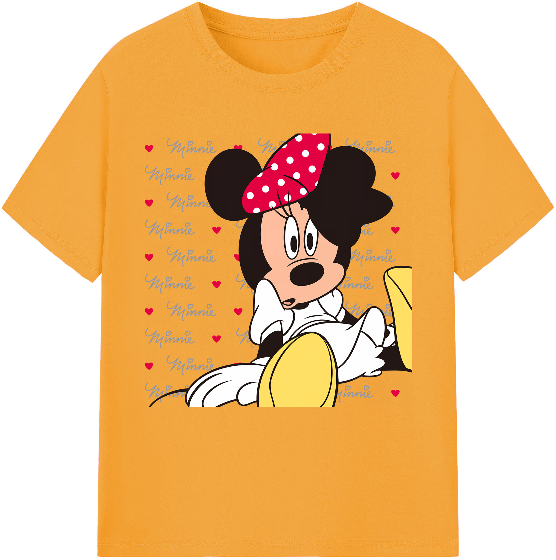 （画像用） ミッキーマウス Mickey Mouse レディースカジュアルプリントTシャツ（綿100％）