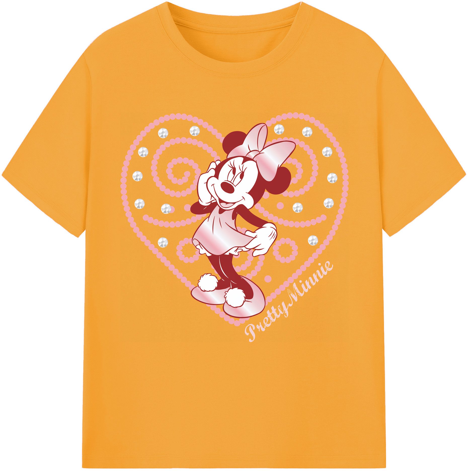 （画像用） ミッキーマウス Mickey Mouse レディースカジュアルプリントTシャツ（綿100％）