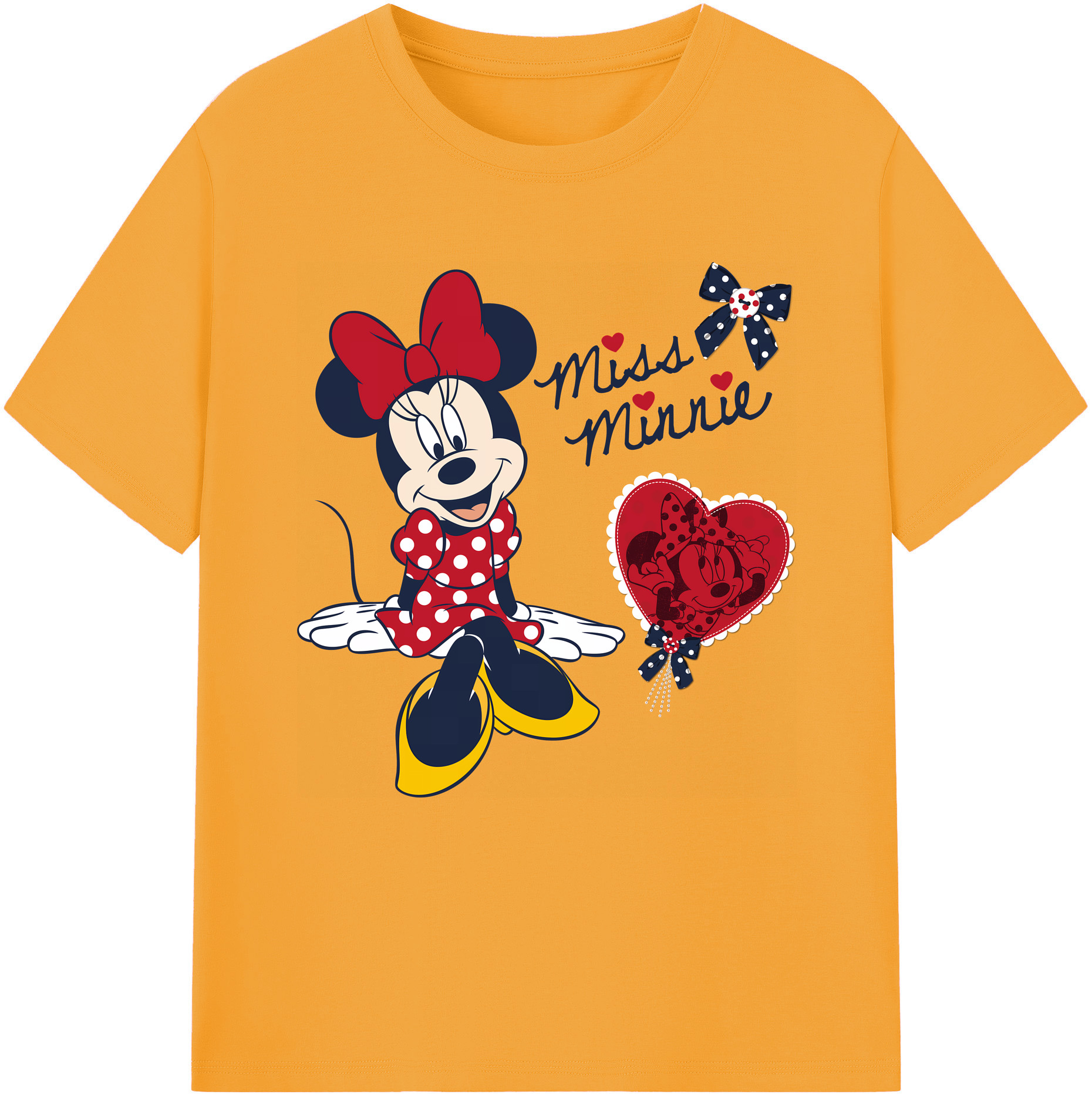 （画像用） ミッキーマウス Mickey Mouse レディースカジュアルプリントTシャツ（綿100％）