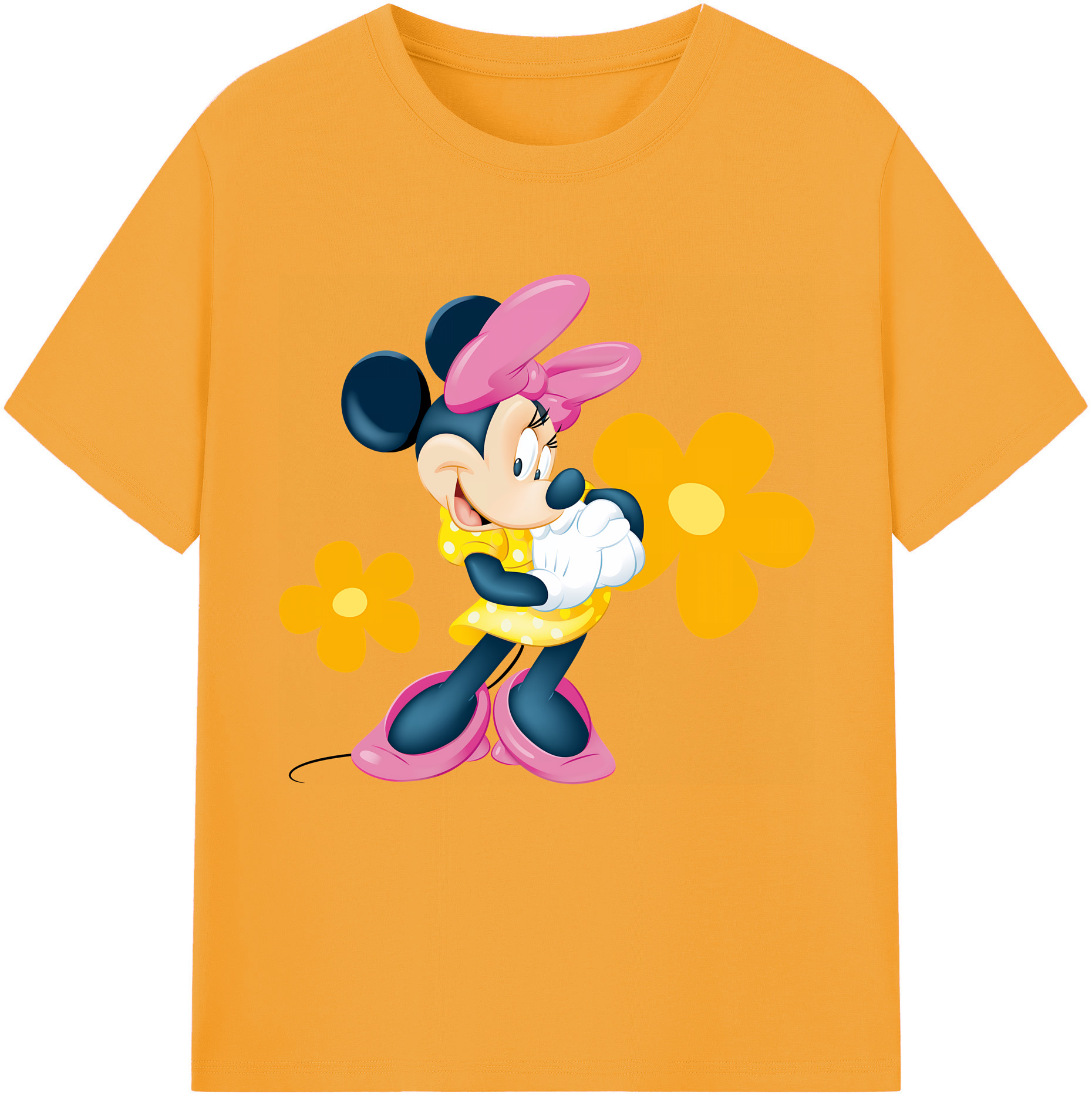 （画像用） ミッキーマウス Mickey Mouse レディースカジュアルプリントTシャツ（綿100％）