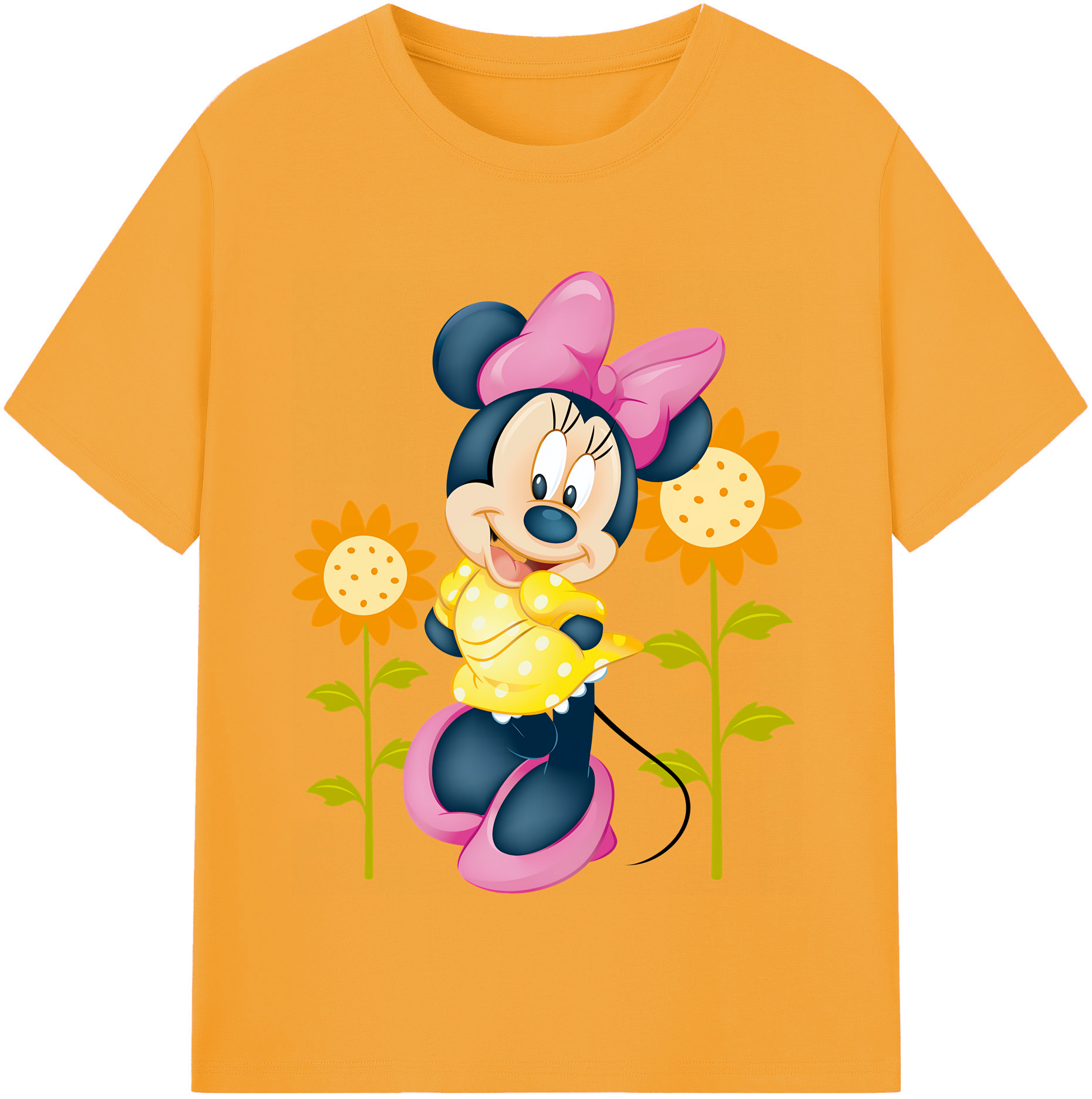 （画像用） ミッキーマウス Mickey Mouse レディースカジュアルプリントTシャツ（綿100％）