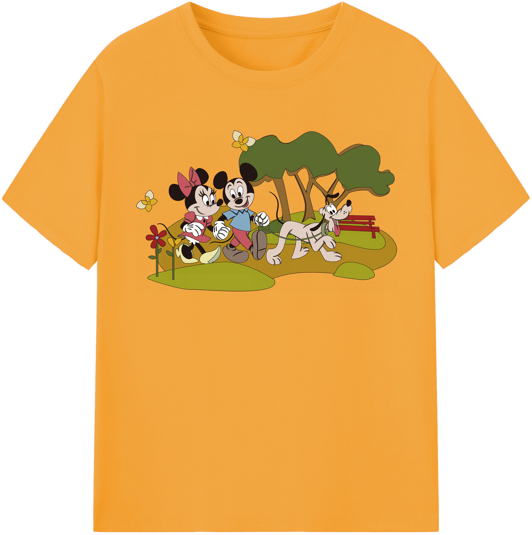 （画像用） ミッキーマウス Mickey Mouse レディースカジュアルプリントTシャツ（綿100％）