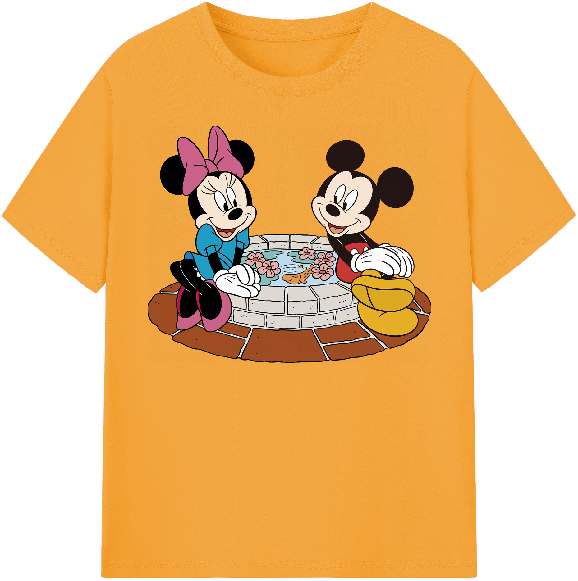 （画像用） ミッキーマウス Mickey Mouse レディースカジュアルプリントTシャツ（綿100％）