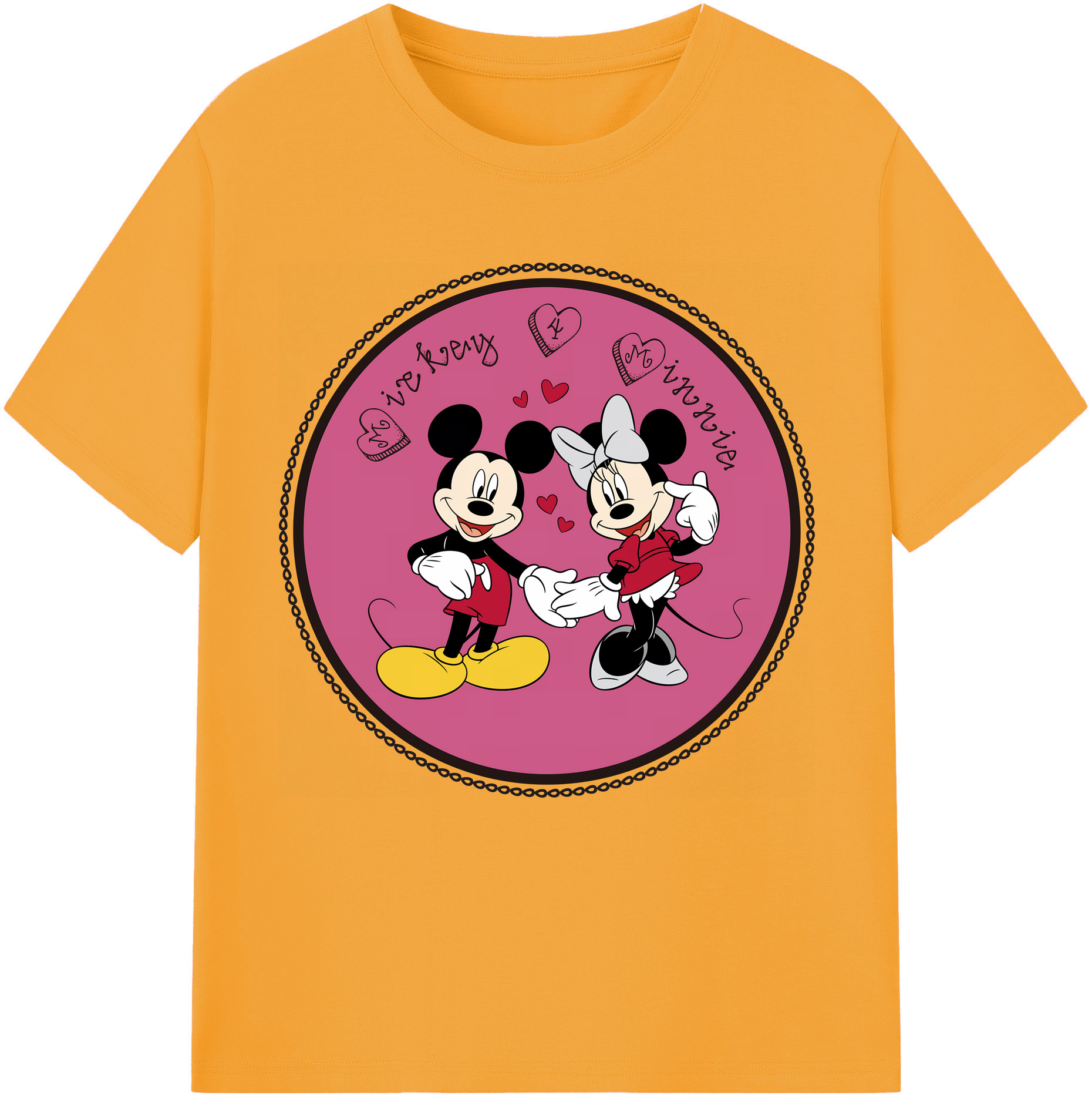 ミッキーマウス Mickey Mouse レディースカジュアルプリントTシャツ（綿100％）