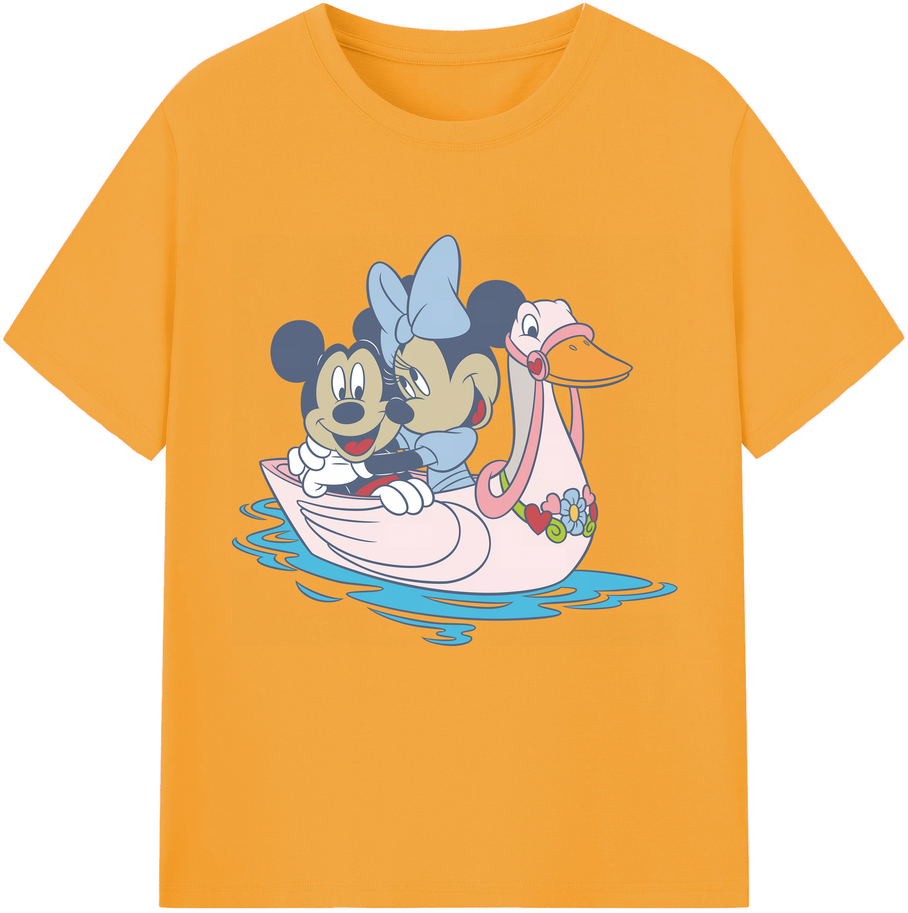 （画像用） ミッキーマウス Mickey Mouse レディースカジュアルプリントTシャツ（綿100％）