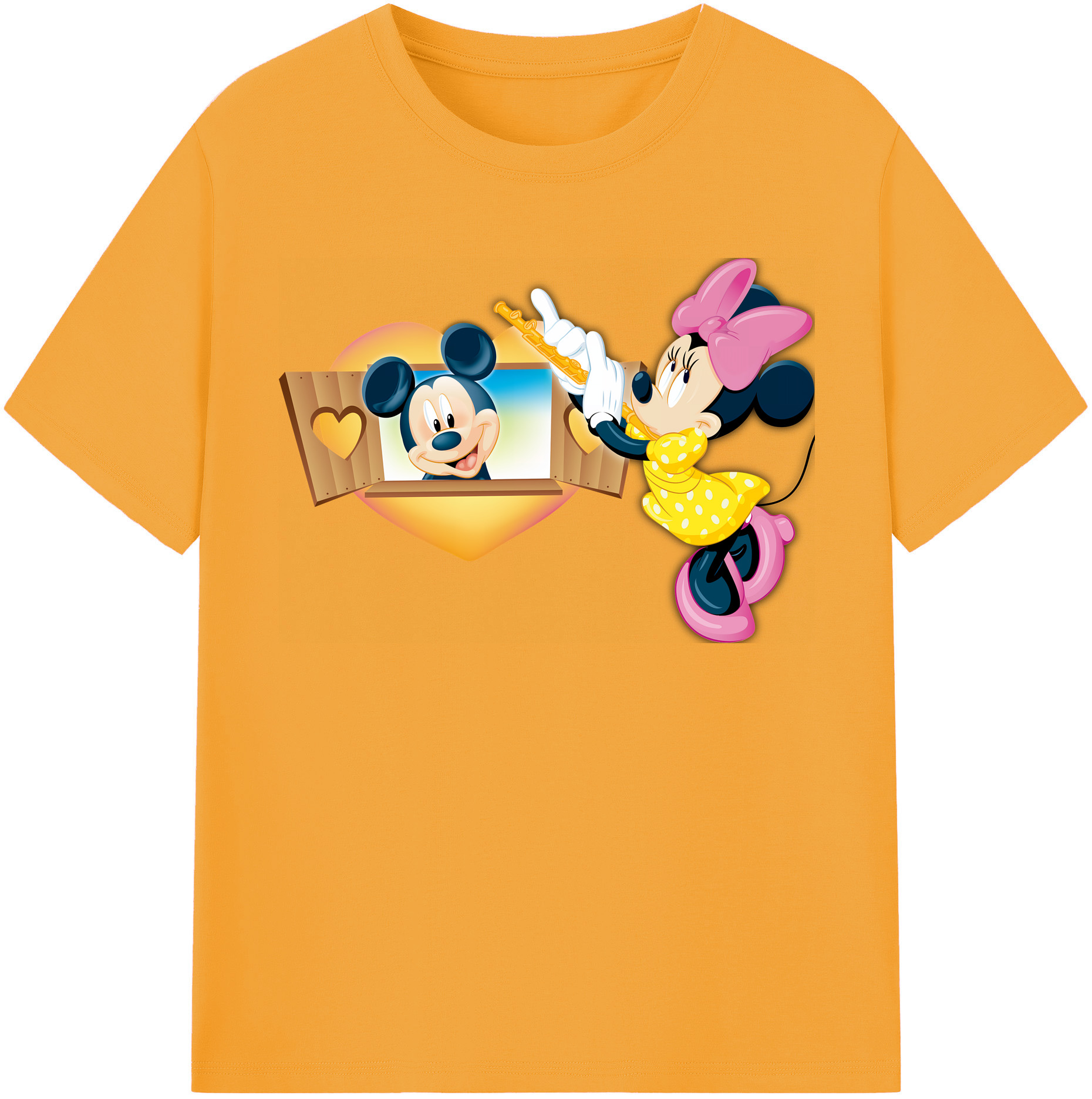 （画像用） ミッキーマウス Mickey Mouse レディースカジュアルプリントTシャツ（綿100％）