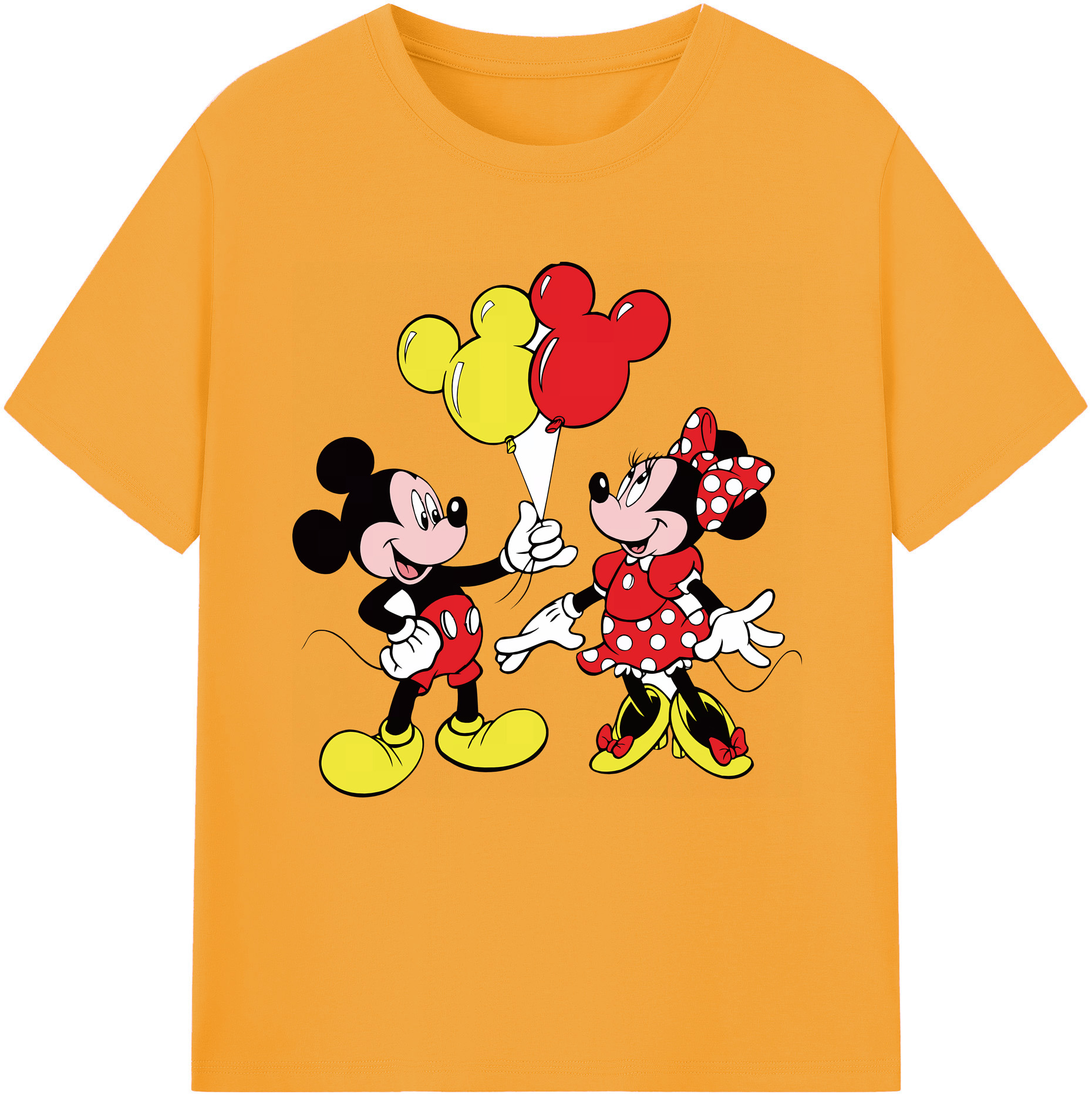 （画像用） ミッキーマウス Mickey Mouse レディースカジュアルプリントTシャツ（綿100％）
