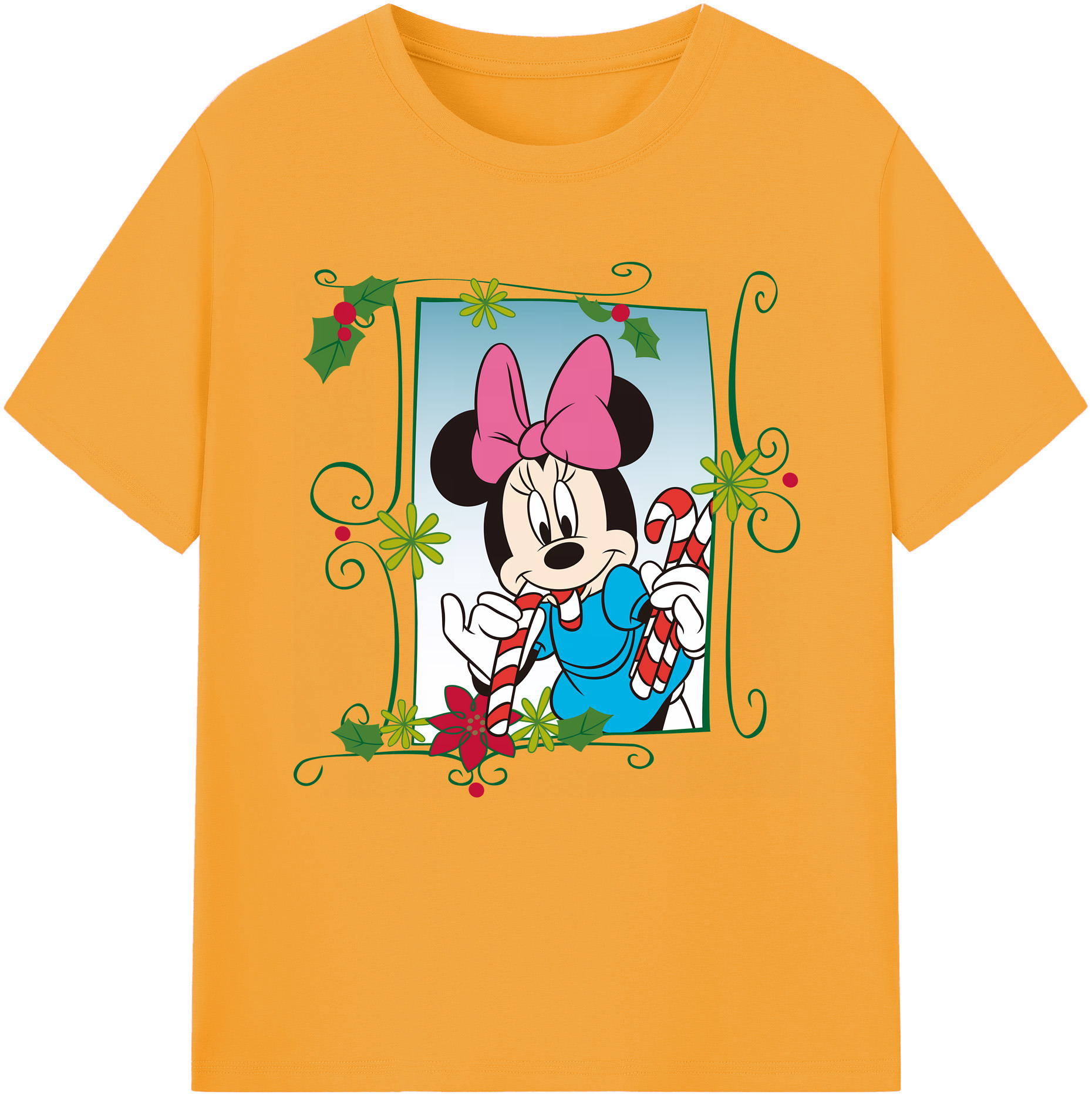（画像用） ミッキーマウス Mickey Mouse レディースカジュアルプリントTシャツ（綿100％）
