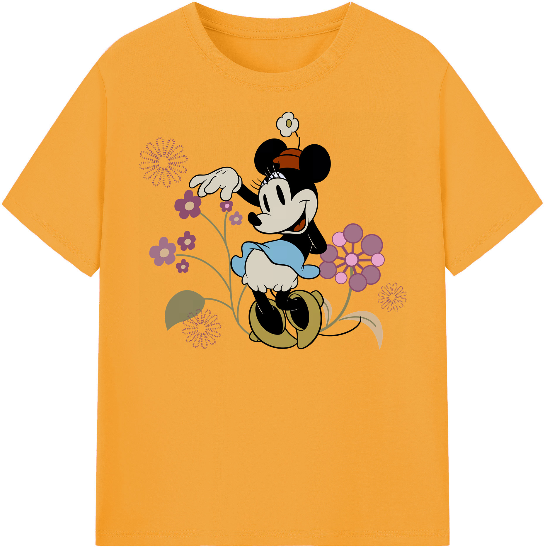 （画像用） ミッキーマウス Mickey Mouse レディースカジュアルプリントTシャツ（綿100％）