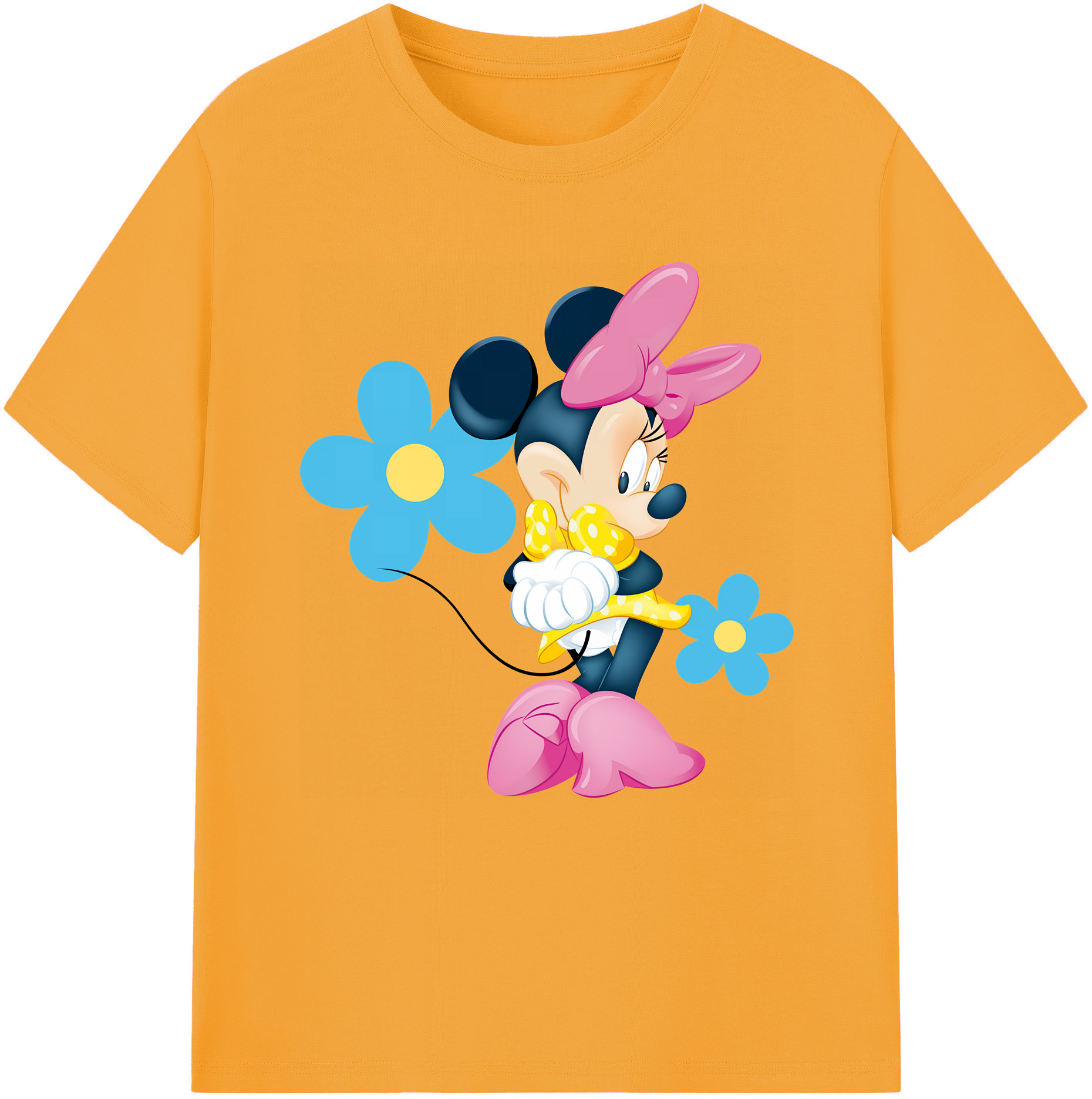 （画像用） ミッキーマウス Mickey Mouse レディースカジュアルプリントTシャツ（綿100％）