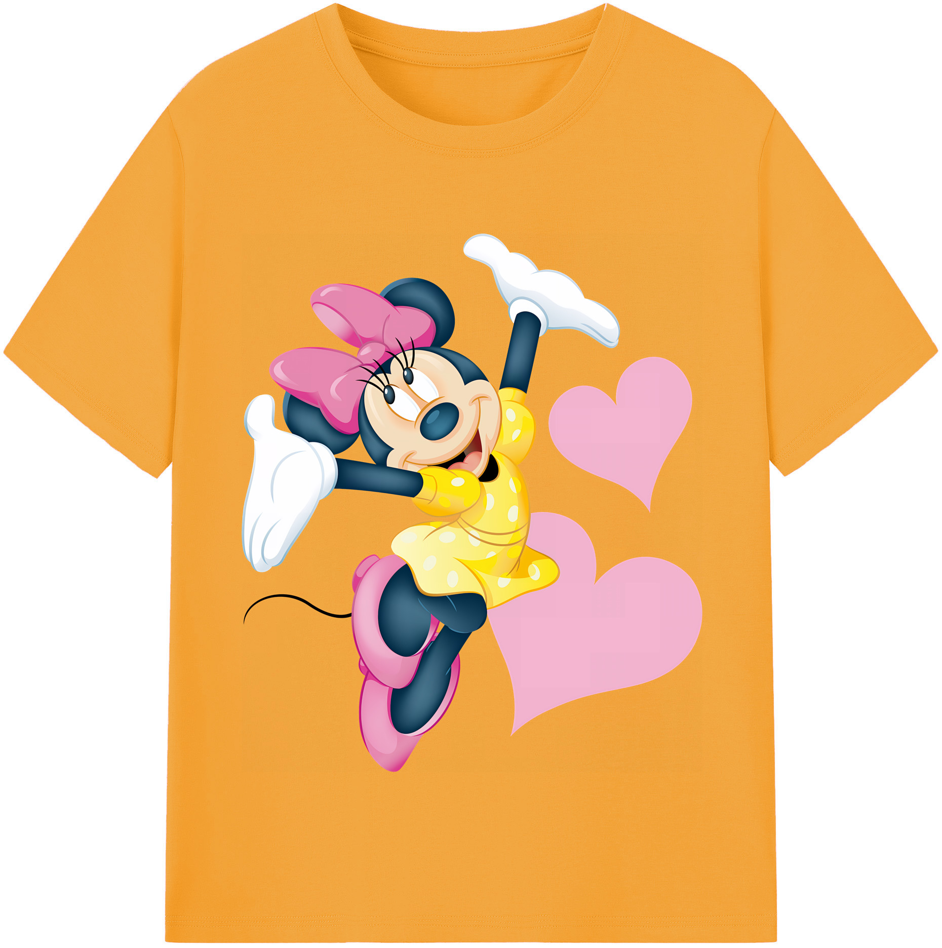（画像用） ミッキーマウス Mickey Mouse レディースカジュアルプリントTシャツ（綿100％）