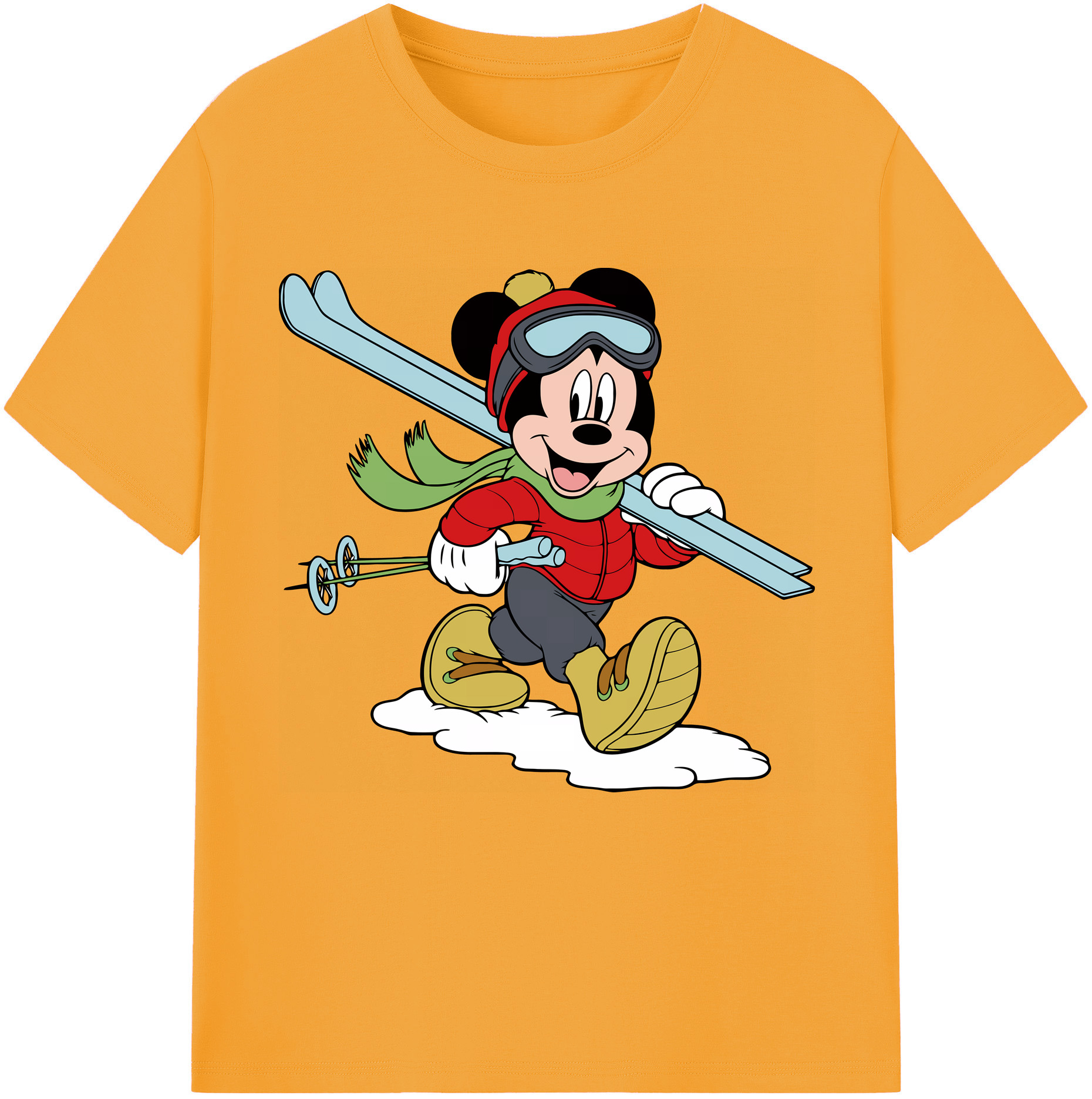 ミッキーマウス Mickey Mouse レディースカジュアルプリントTシャツ（綿100％）