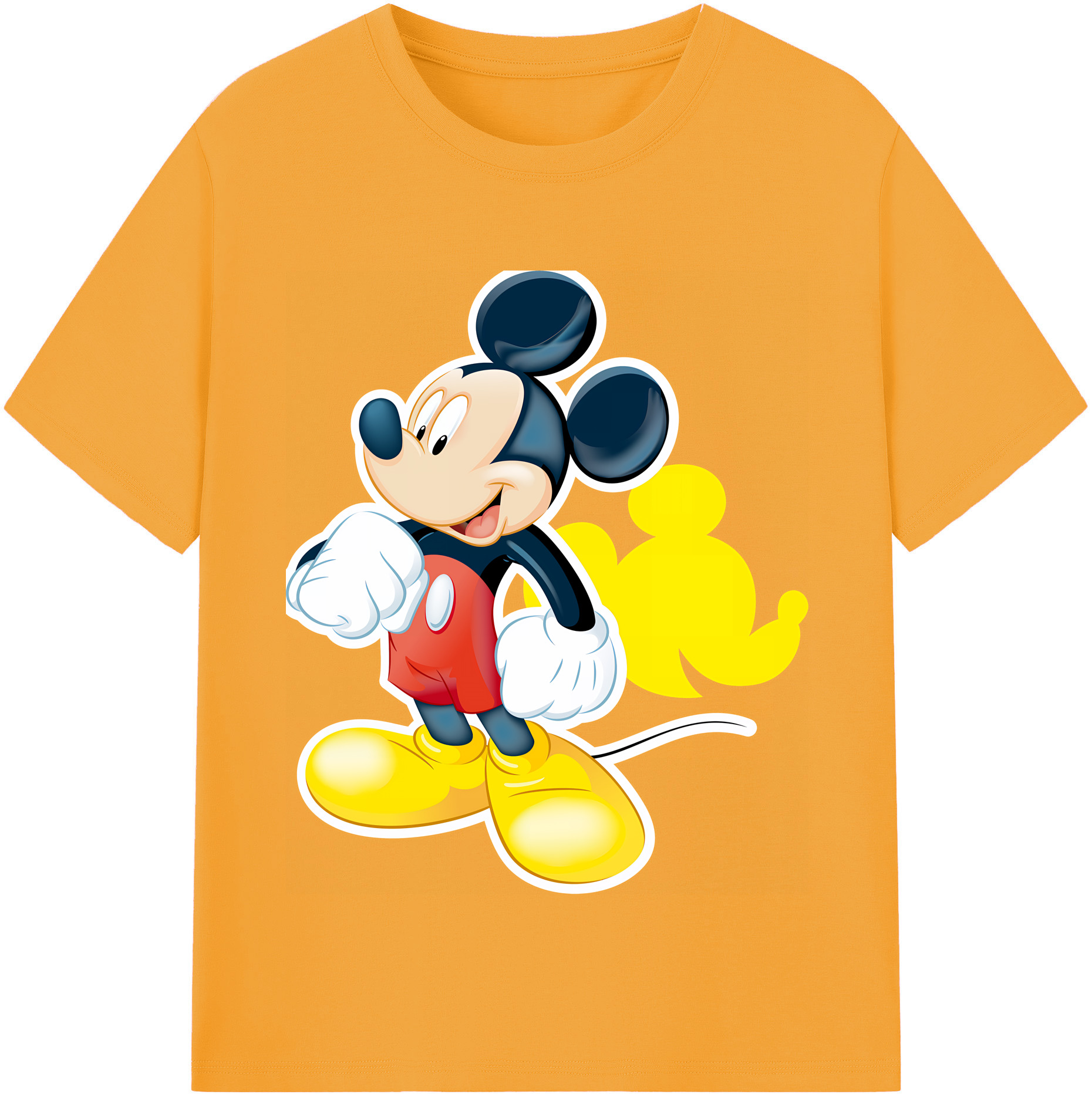 ミッキーマウス Mickey Mouse レディースカジュアルプリントTシャツ（綿100％）
