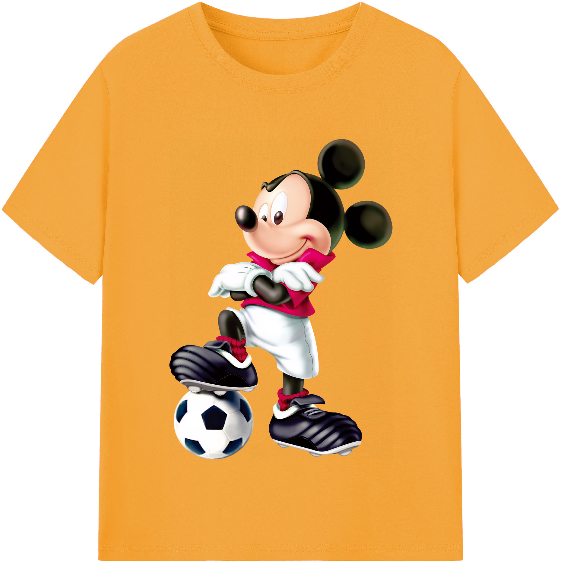 ミッキーマウス Mickey Mouse レディースカジュアルプリントTシャツ（綿100％）