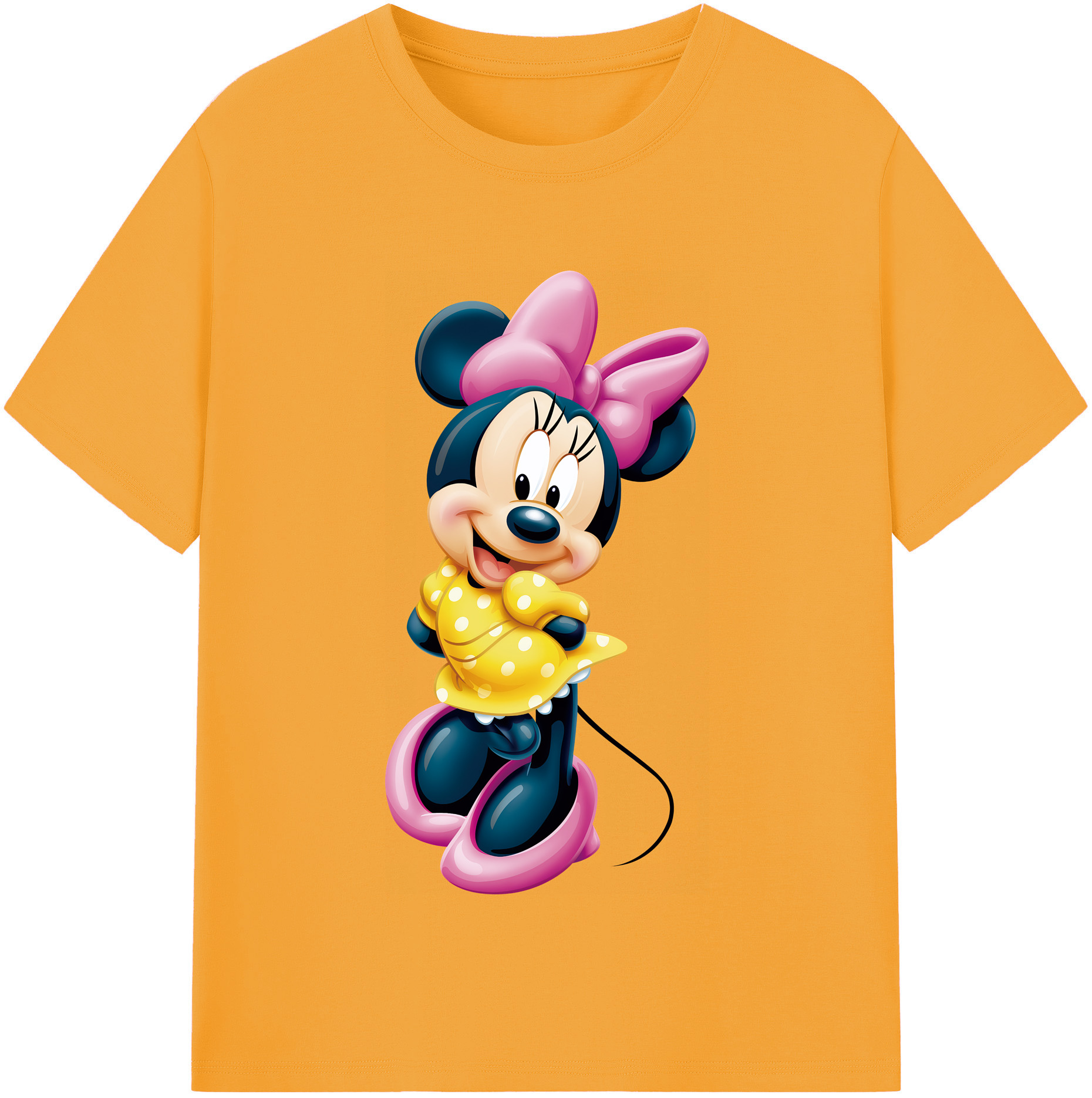 ミッキーマウス Mickey Mouse レディースカジュアルプリントTシャツ（綿100％）