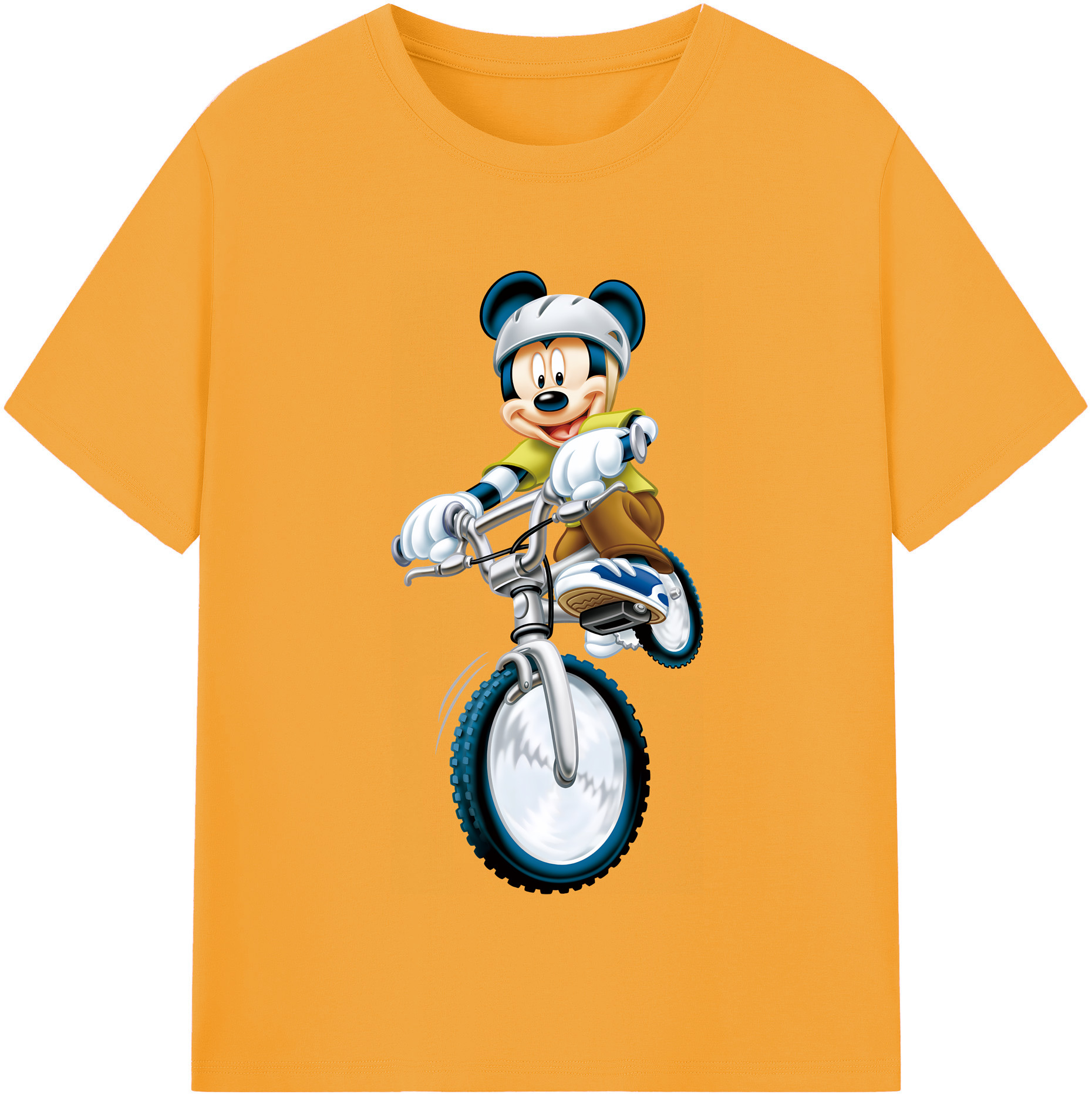 ミッキーマウス Mickey Mouse レディースカジュアルプリントTシャツ（綿100％）