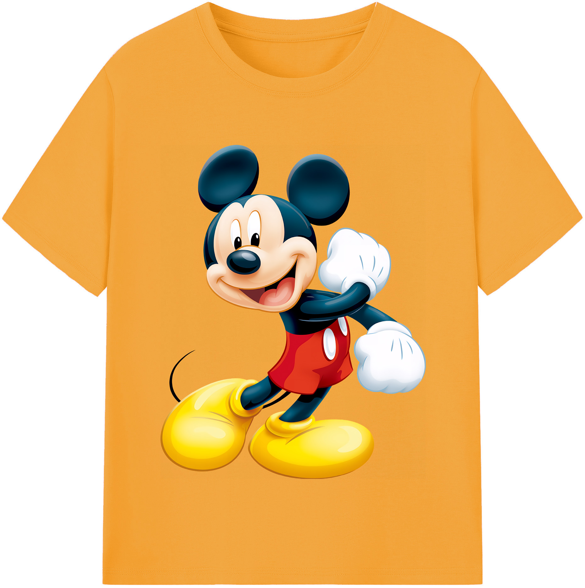 （画像用） ミッキーマウス Mickey Mouse レディースカジュアルプリントTシャツ（綿100％）