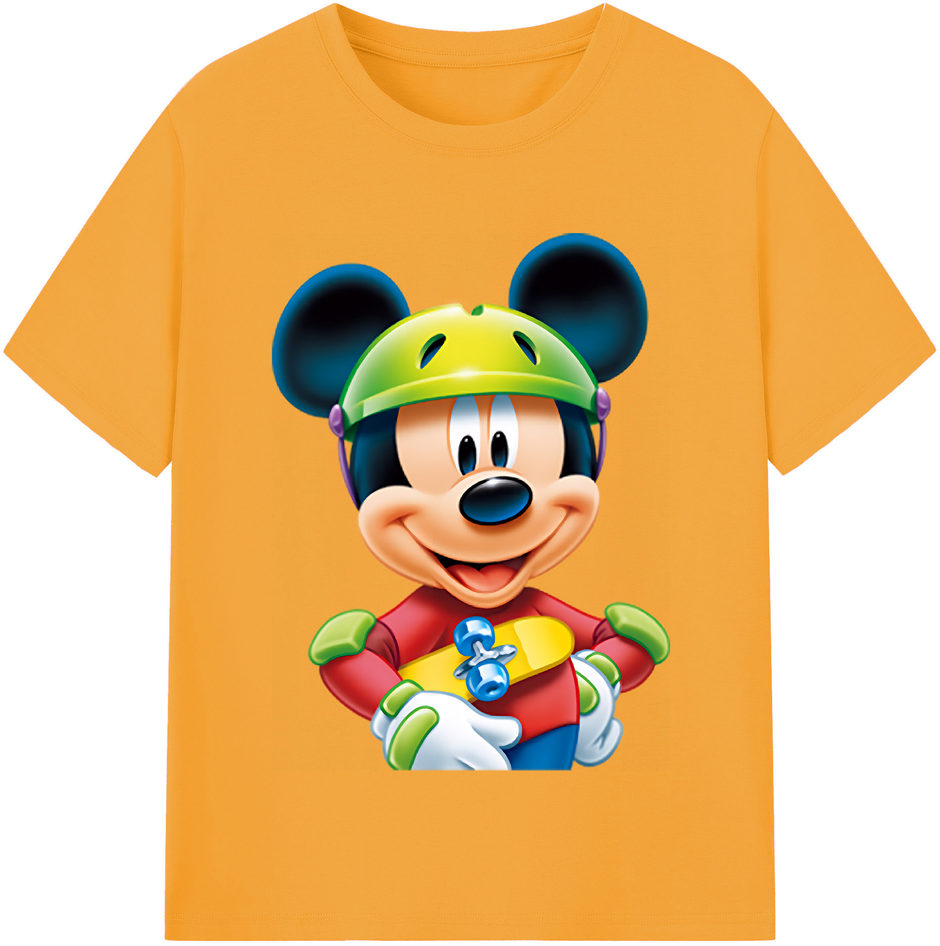 （画像用） ミッキーマウス Mickey Mouse レディースカジュアルプリントTシャツ（綿100％）