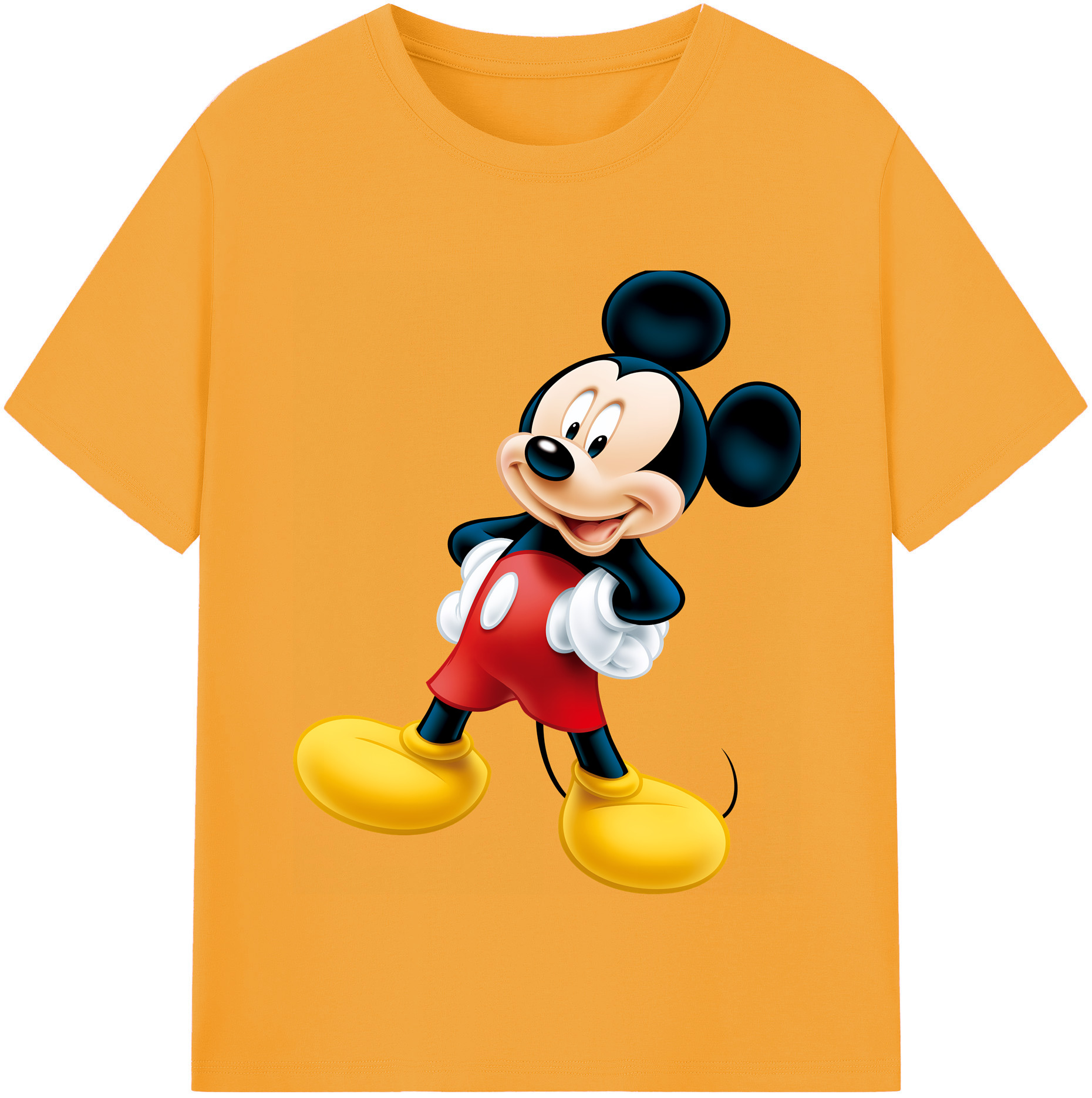 （画像用） ミッキーマウス Mickey Mouse レディースカジュアルプリントTシャツ（綿100％）