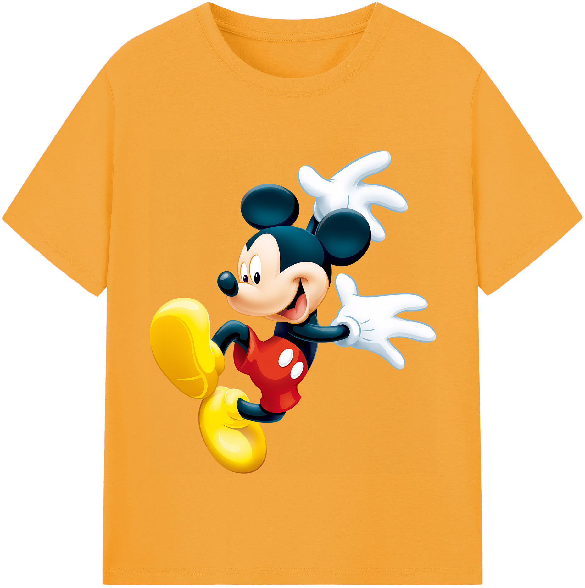 （画像用） ミッキーマウス Mickey Mouse レディースカジュアルプリントTシャツ（綿100％）