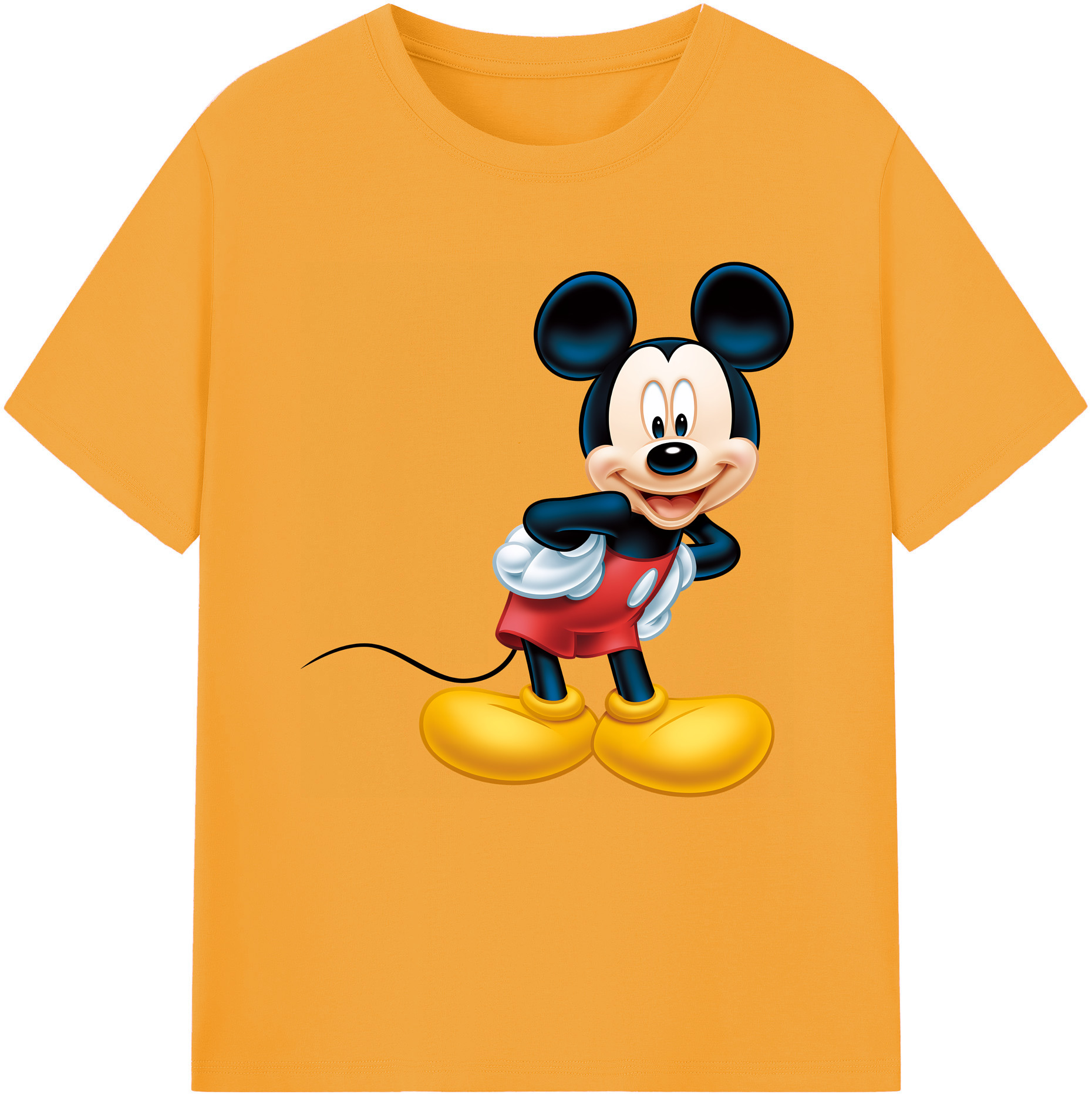 （画像用） ミッキーマウス Mickey Mouse レディースカジュアルプリントTシャツ（綿100％）