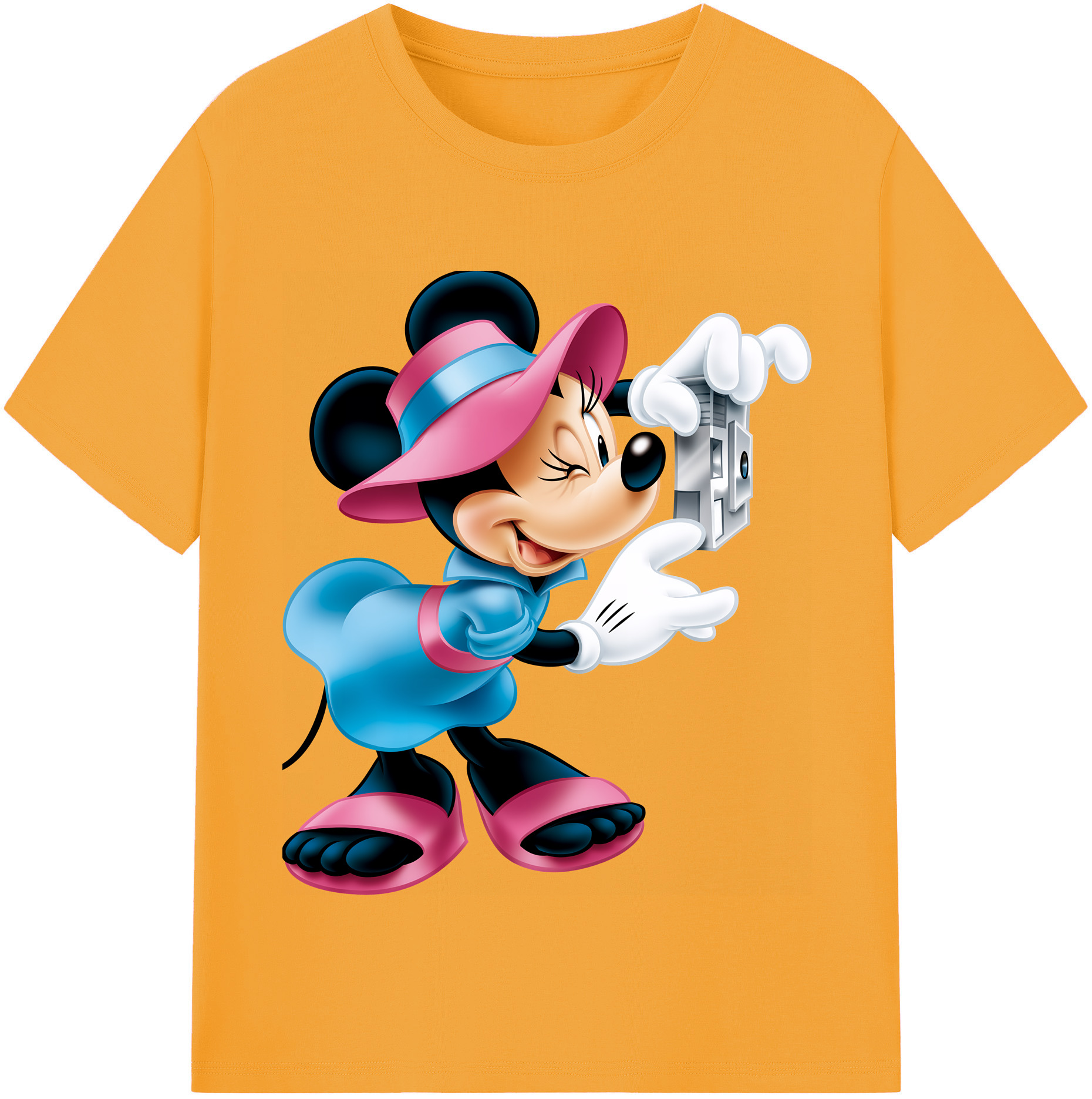 （画像用） ミッキーマウス Mickey Mouse レディースカジュアルプリントTシャツ（綿100％）