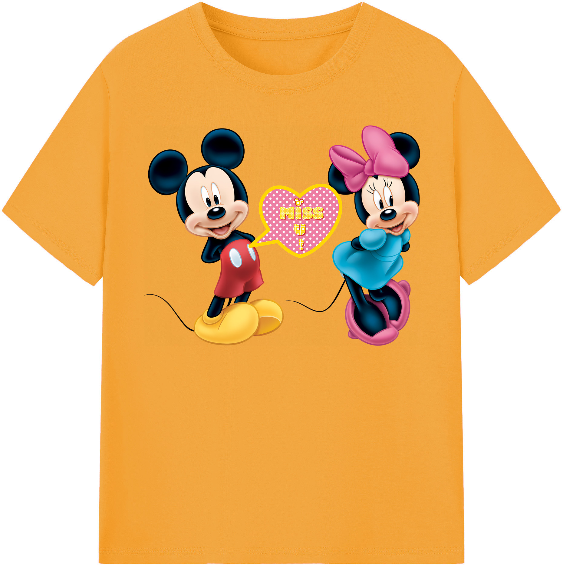 （画像用） ミッキーマウス Mickey Mouse レディースカジュアルプリントTシャツ（綿100％）