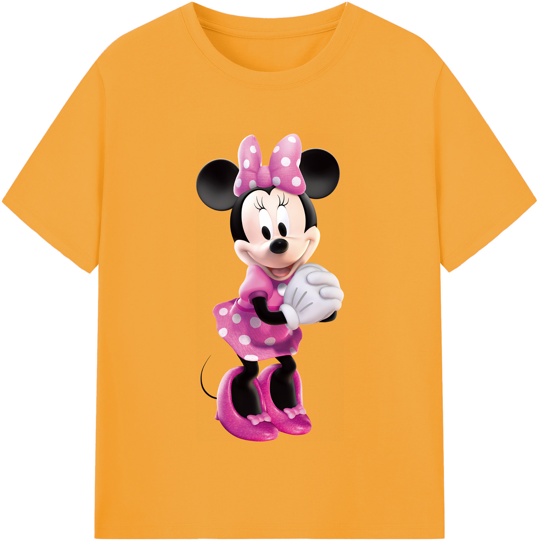 （画像用） ミッキーマウス Mickey Mouse レディースカジュアルプリントTシャツ（綿100％）