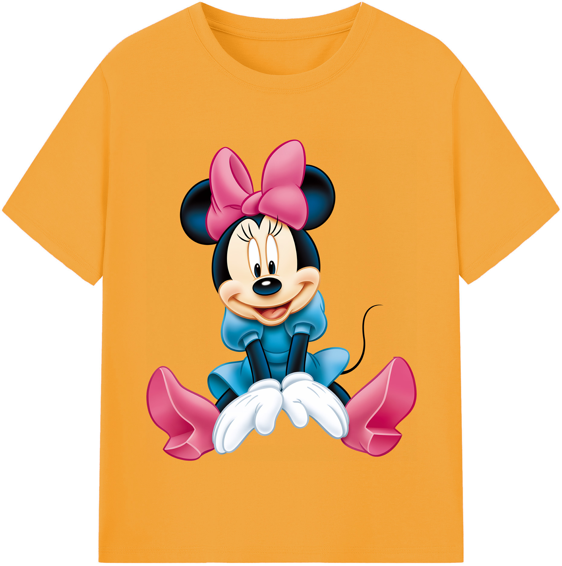 （画像用） ミッキーマウス Mickey Mouse レディースカジュアルプリントTシャツ（綿100％）