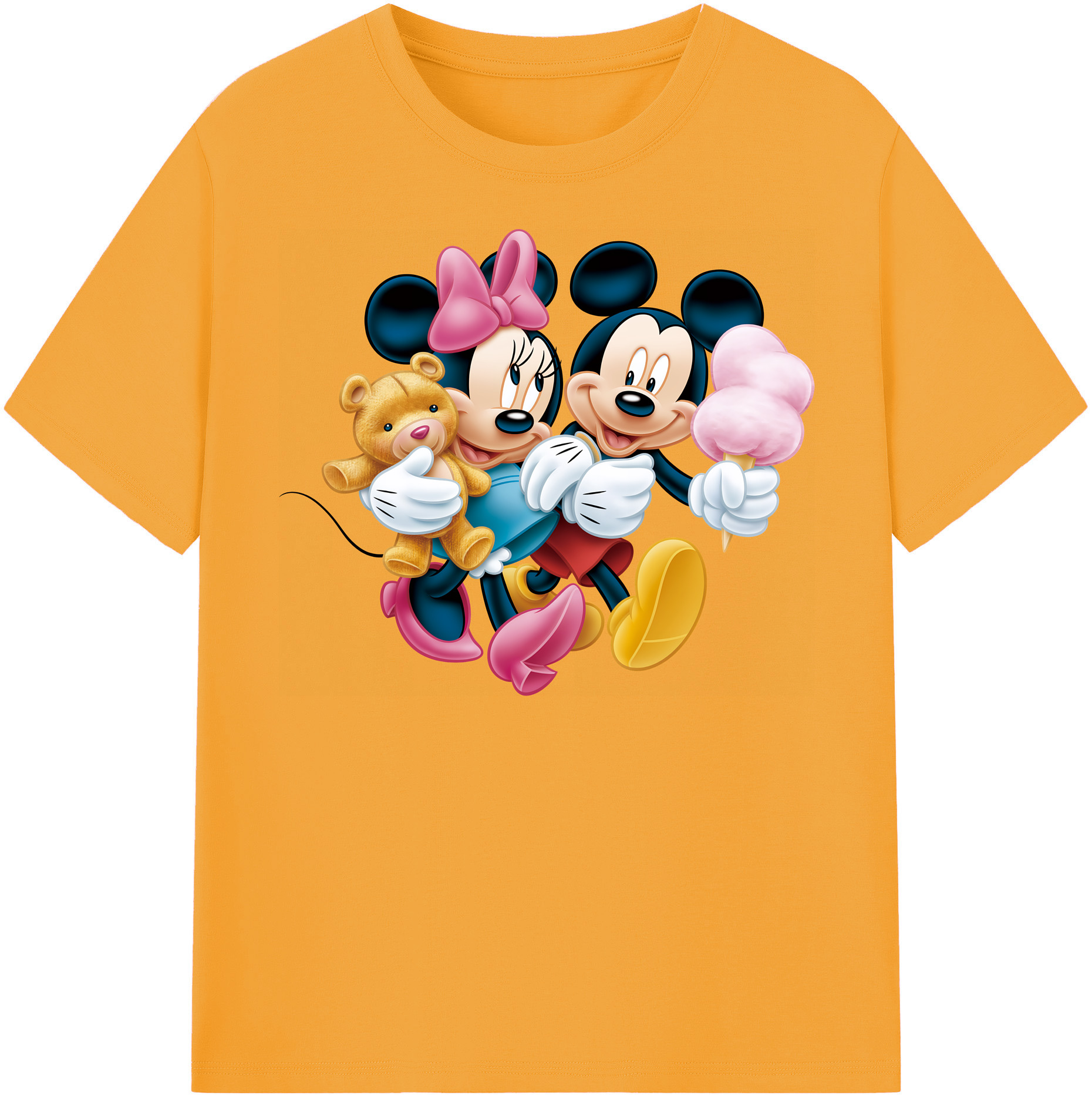 （画像用） ミッキーマウス Mickey Mouse レディースカジュアルプリントTシャツ（綿100％）