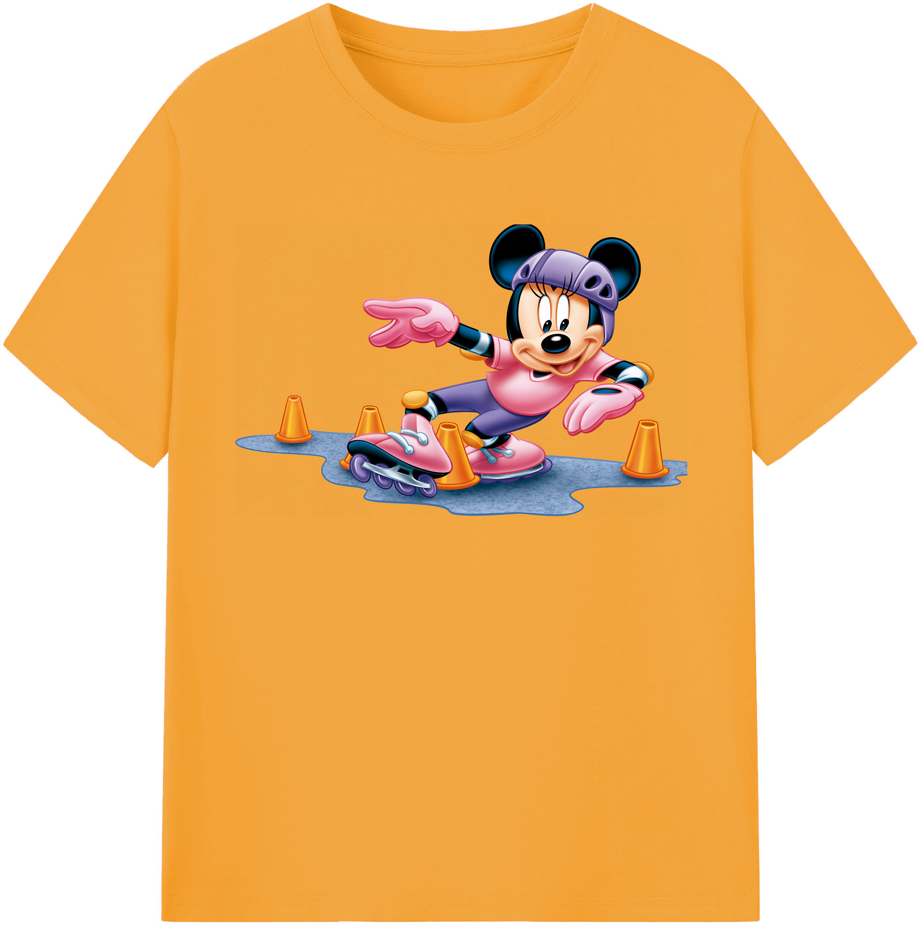 （画像用） ミッキーマウス Mickey Mouse レディースカジュアルプリントTシャツ（綿100％）